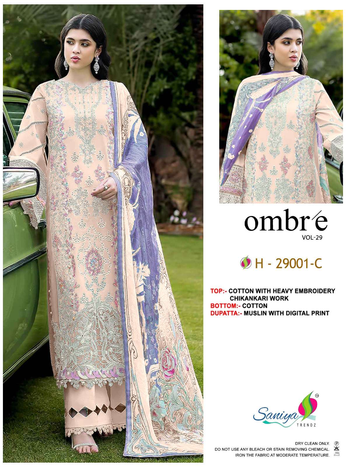 SANIYA TRENDZ 29001 COTTON WITH CHIKANKARI EMBROIDERED PAKIS...