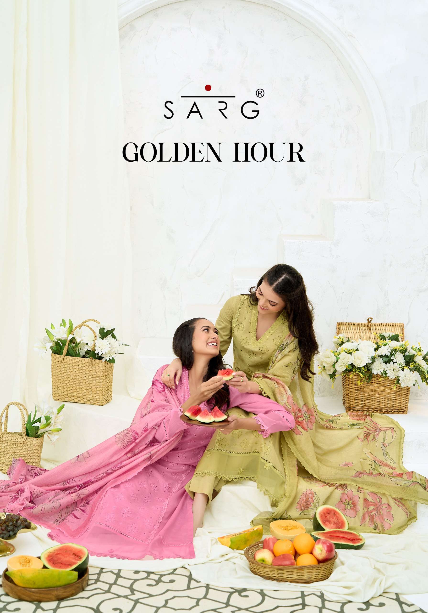 SARG GOLDEN HOUR COTTON VINTAGE DYED WITH HEAVY EMBROIDERY S...