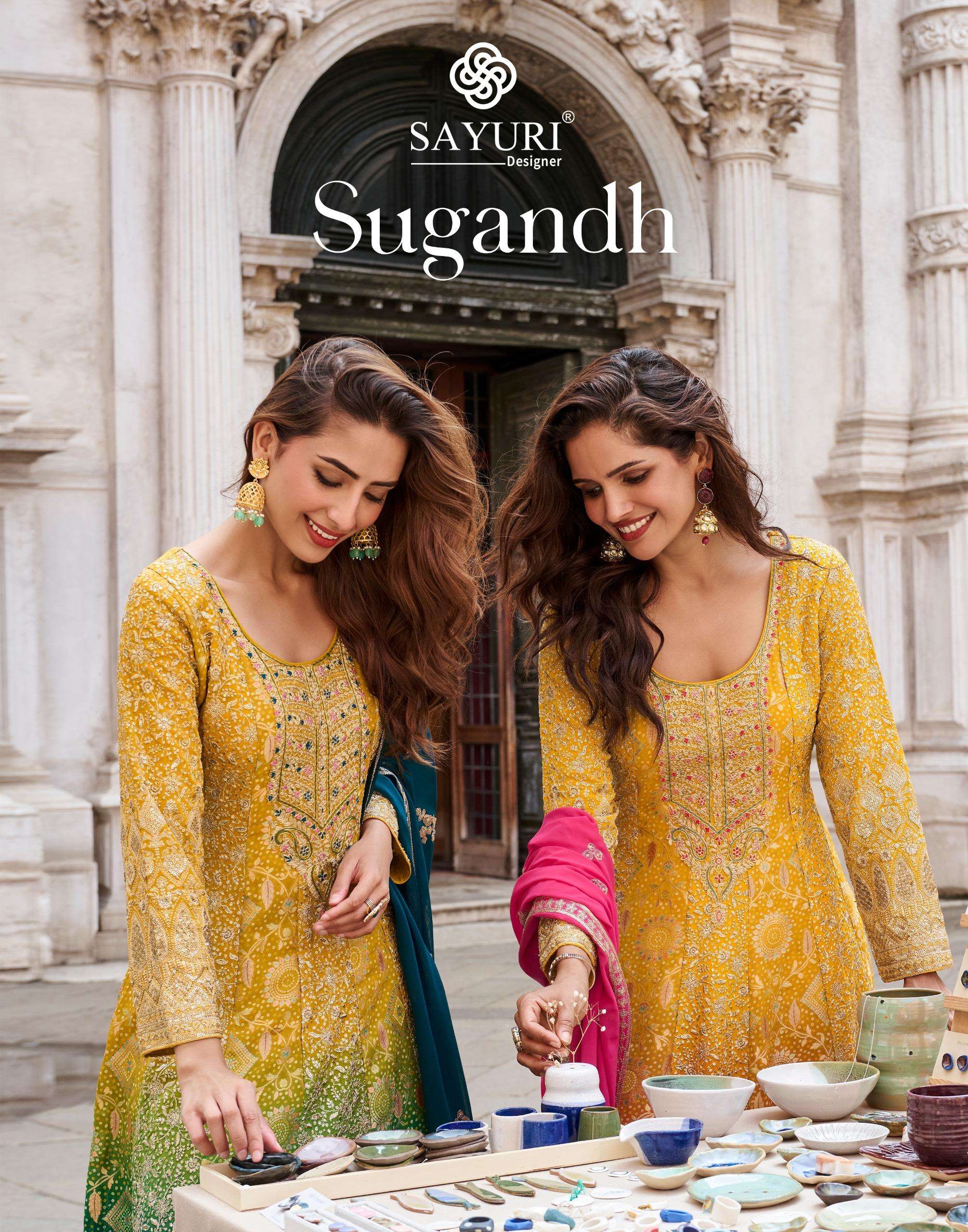 SAYURI DESIGNER SUGANDH FESTIVE SHADED TOP WITH EMBROIDERED ...