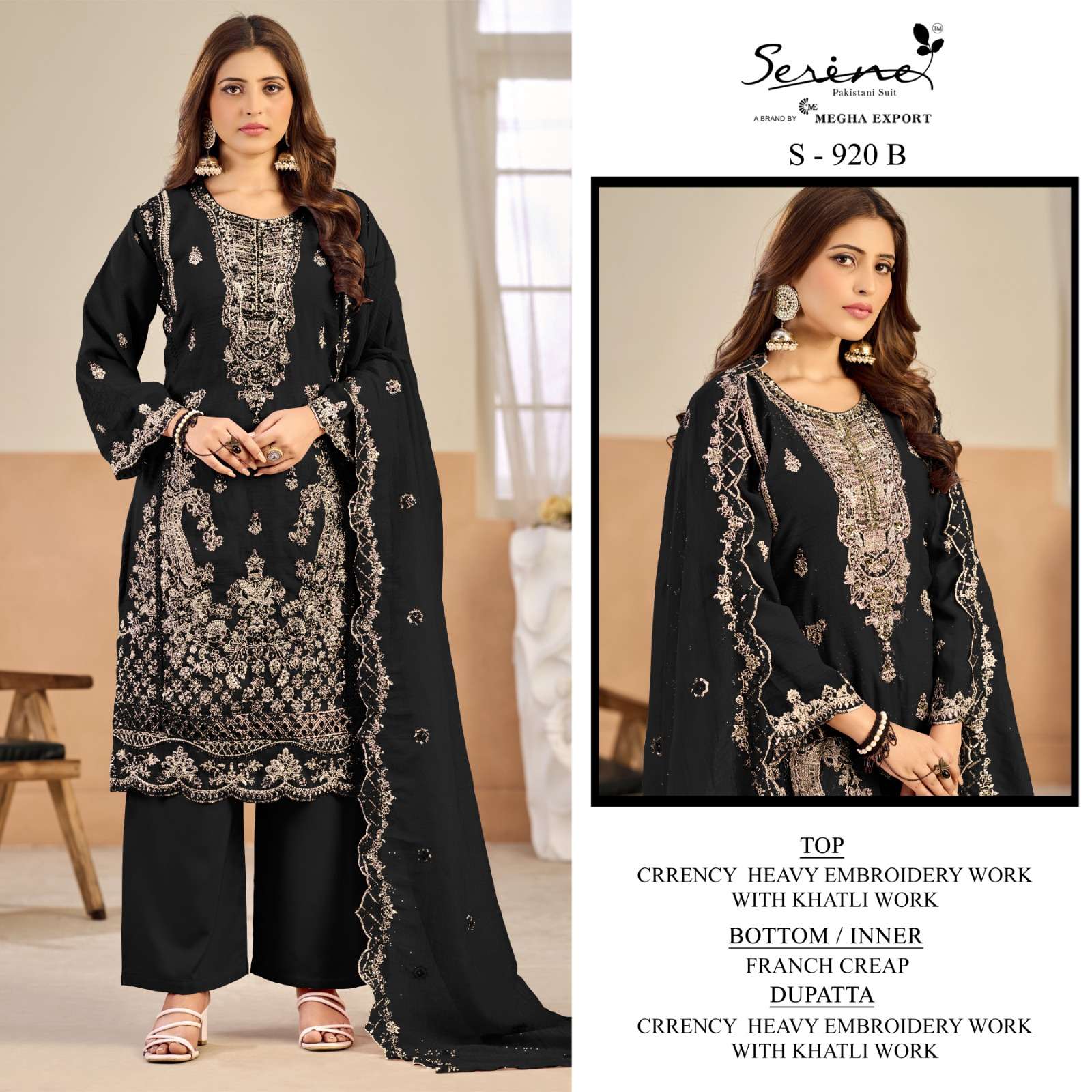 SERINE S 920 CRUNCBY HEAVY EMBROIDERY WORK LADIES SALWAR SUI...