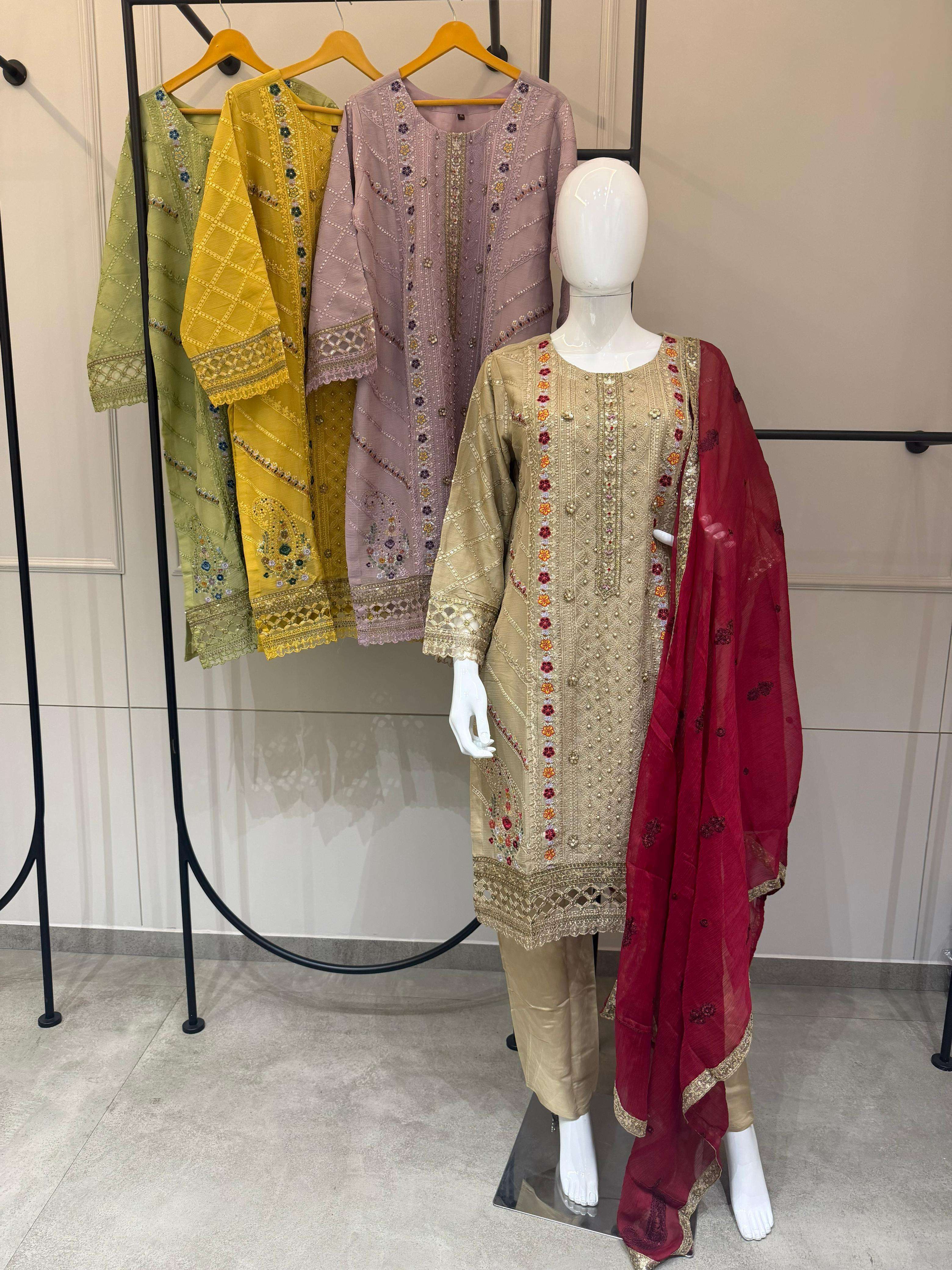 SHREE FABS 2236 SIFFON KHATLI WORK READYMADE HEAVY SUIT FOR ...