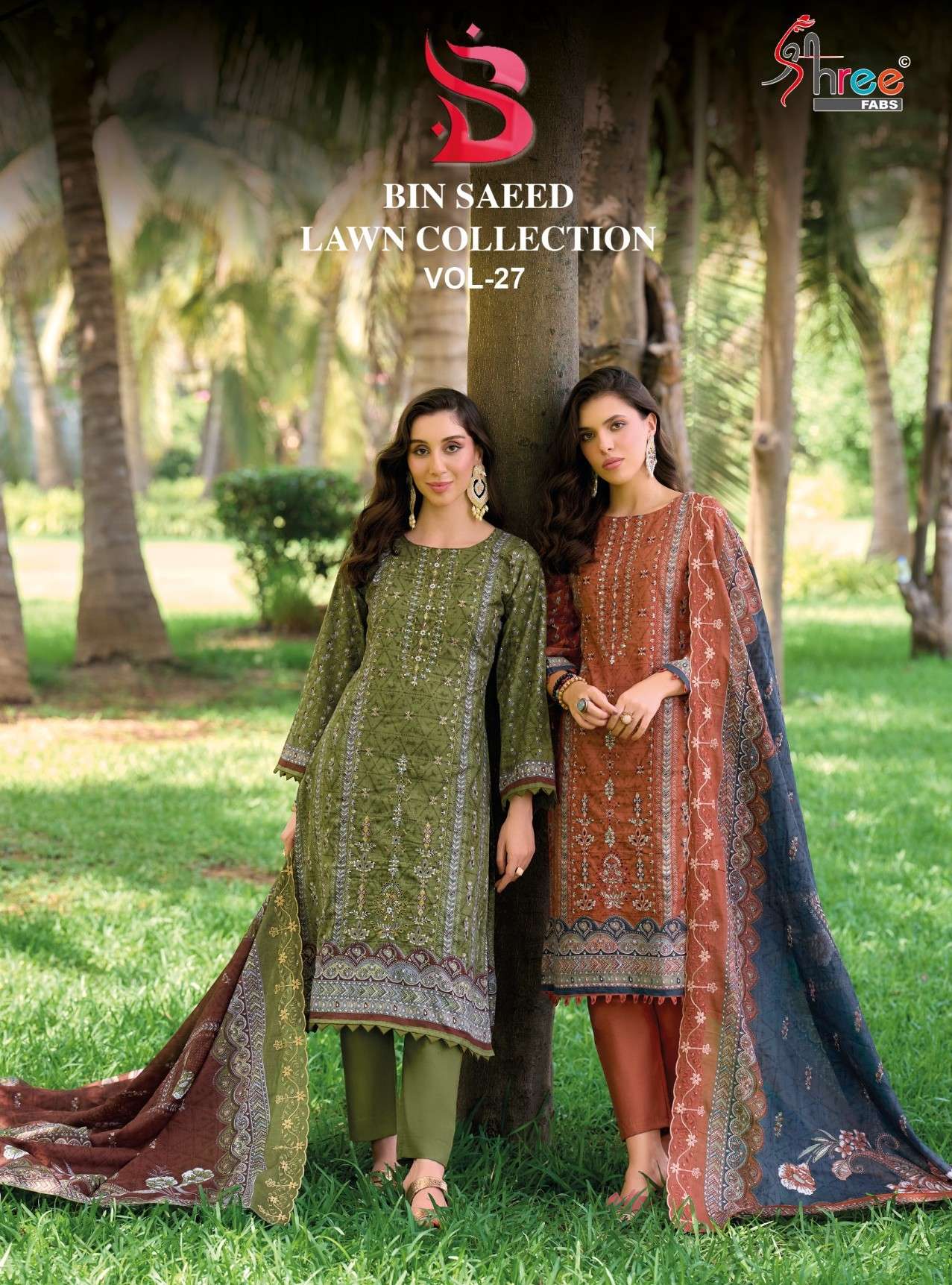 SHREE FABS BIN SAEED LAWN COLLECTION VOL 27 COTTON PRINT EXC...