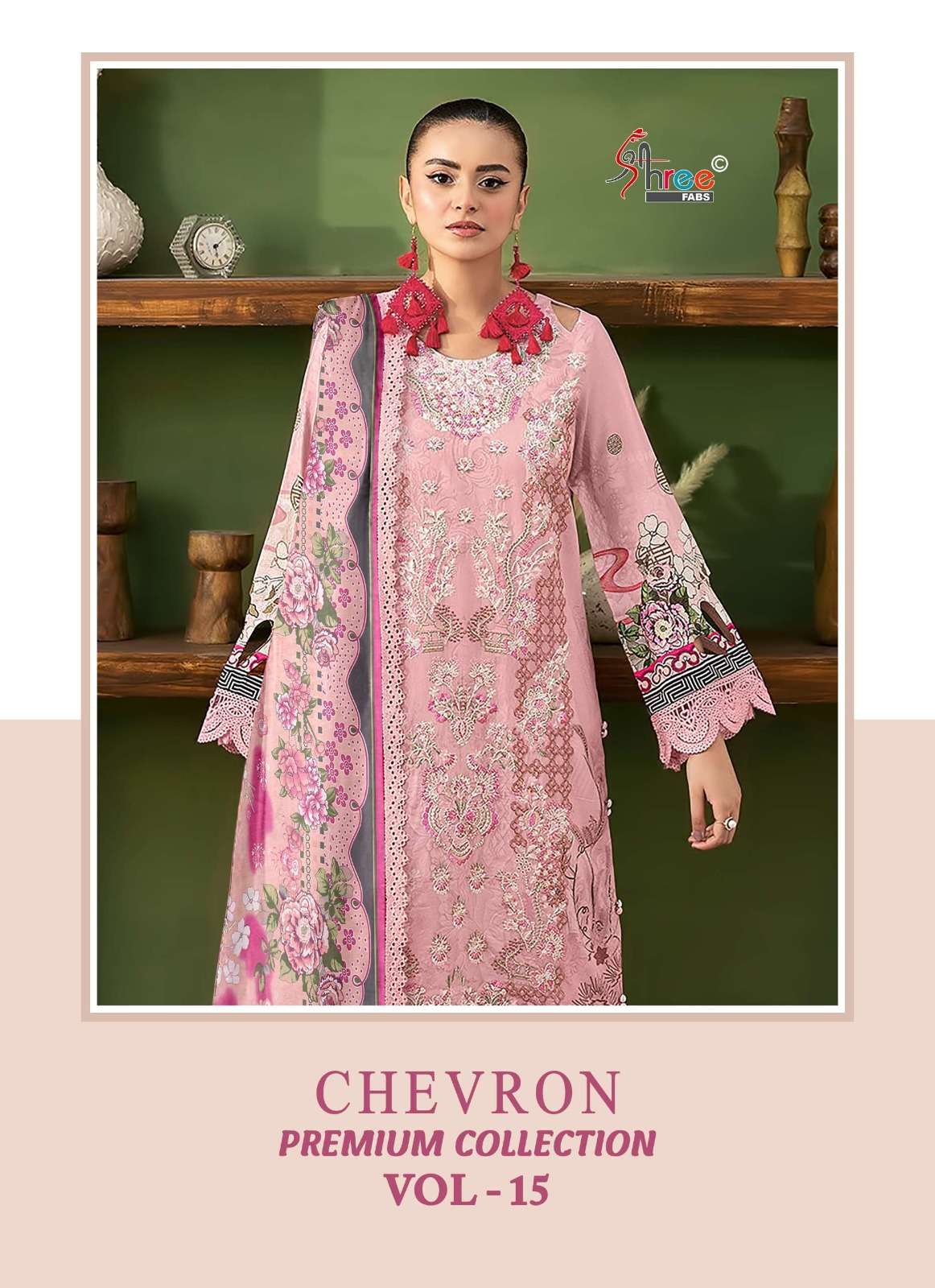 SHREE FABS CHEVRON PREMIUM COLLECTION VOL 15 COTTON SELF WOR...