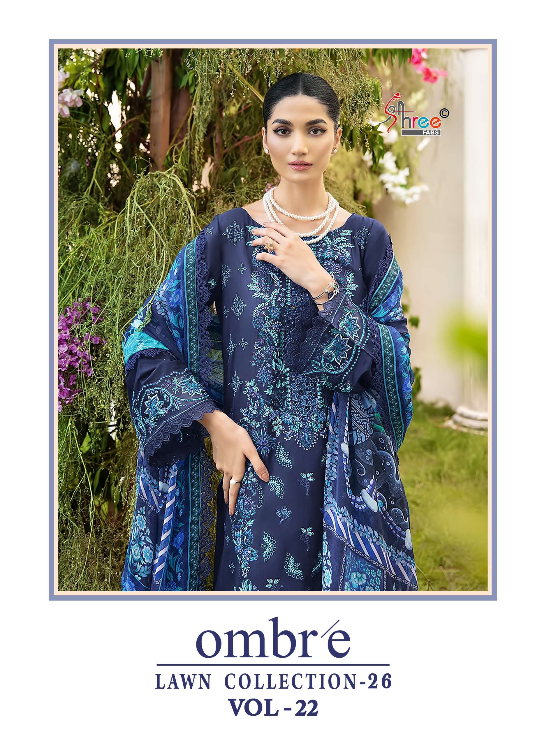 SHREE FABS OMBRE LAWN COLLECTION VOL 22 COTTON MATERIAL PAKI...