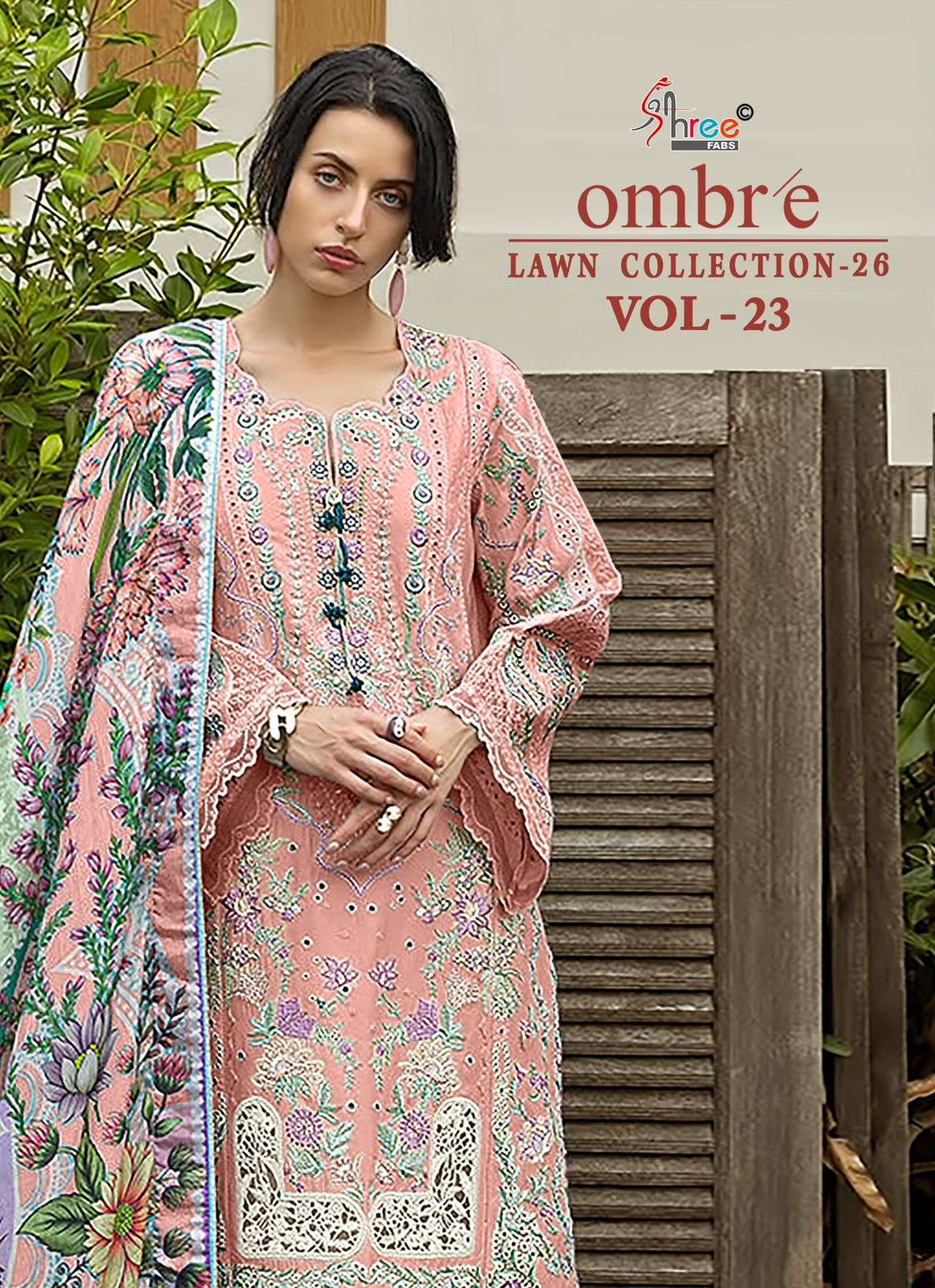 SHREE FABS OMBRE LAWN COLLECTION VOL 23 PURE COTTON HEAVY DE...