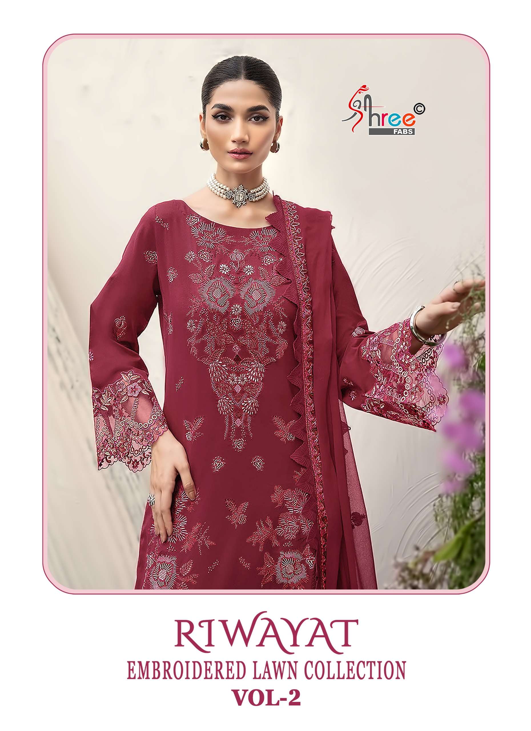 SHREE FABS RIWAYAT EMBROIDERED LAWN COLLECTION VOL 2 PRETTY ...