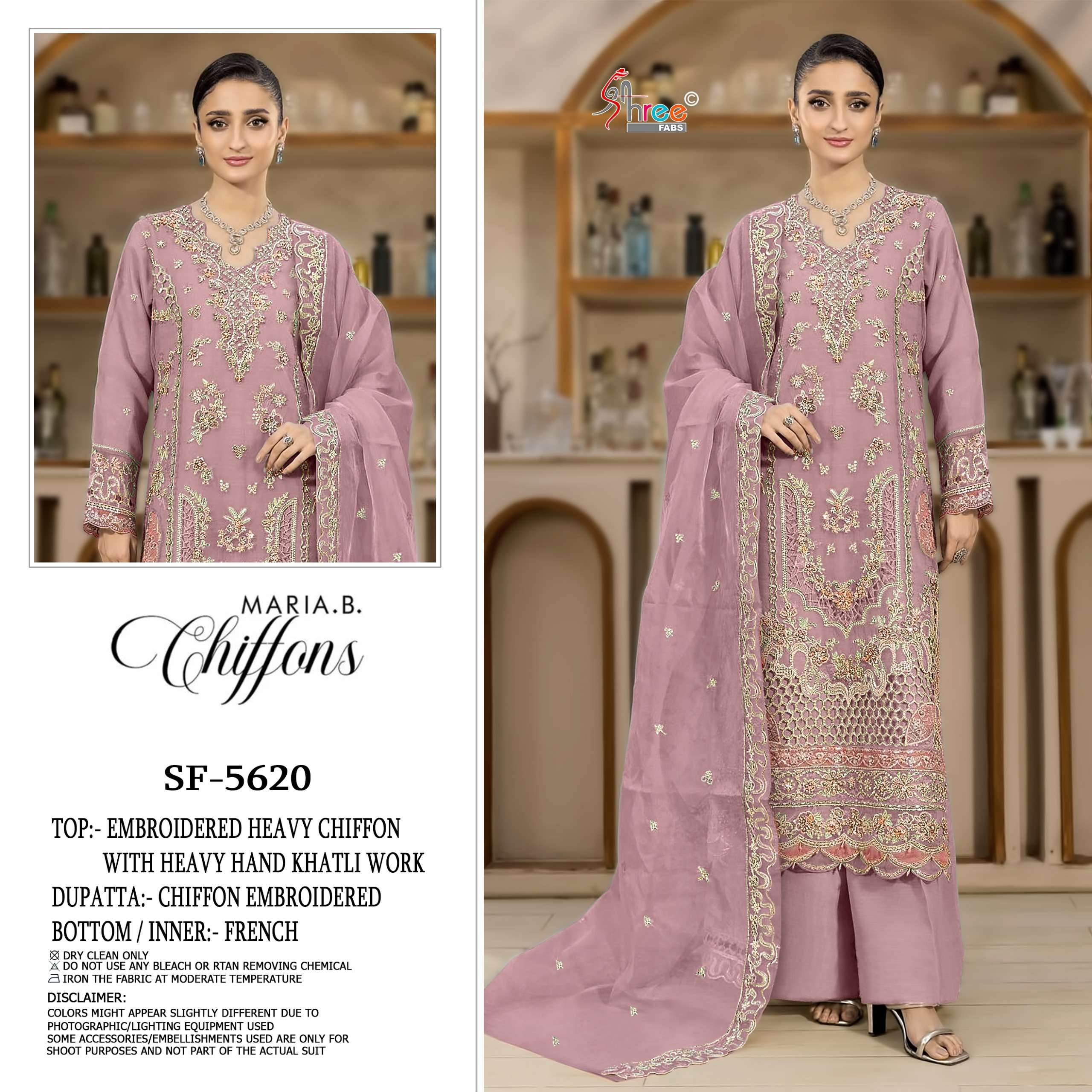 SHREE FABS SF 5620 COLOR CHIFFON HEAVY EMBROIDERY SUIT FOR F...