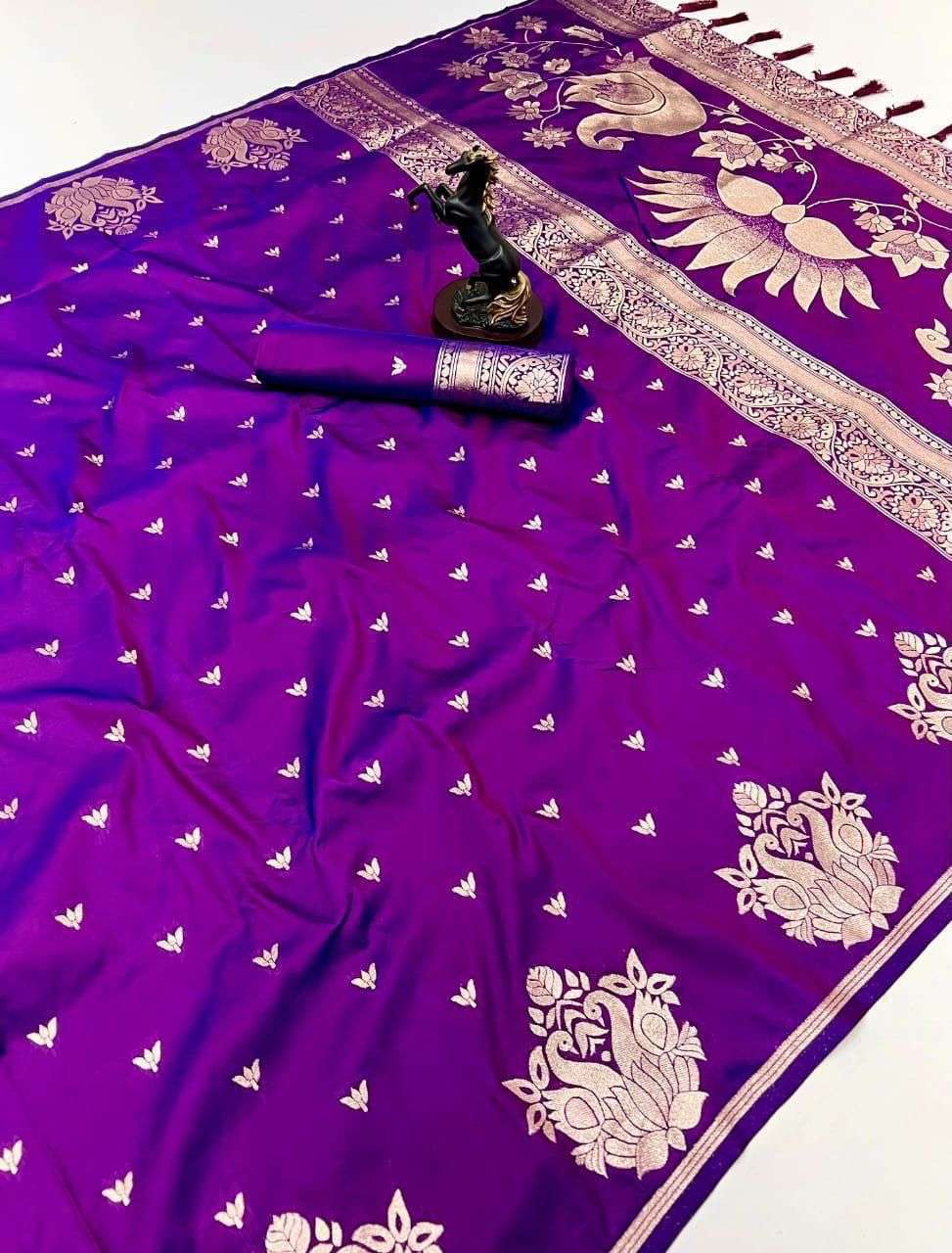 SOFT AND ICONIC LICHI SILK FANCY FABRIC WITH UNVEIL AND ADOR...