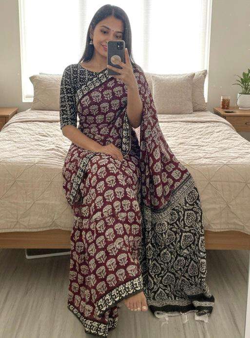 soft and pure cotton with simple design saree reseller in su...