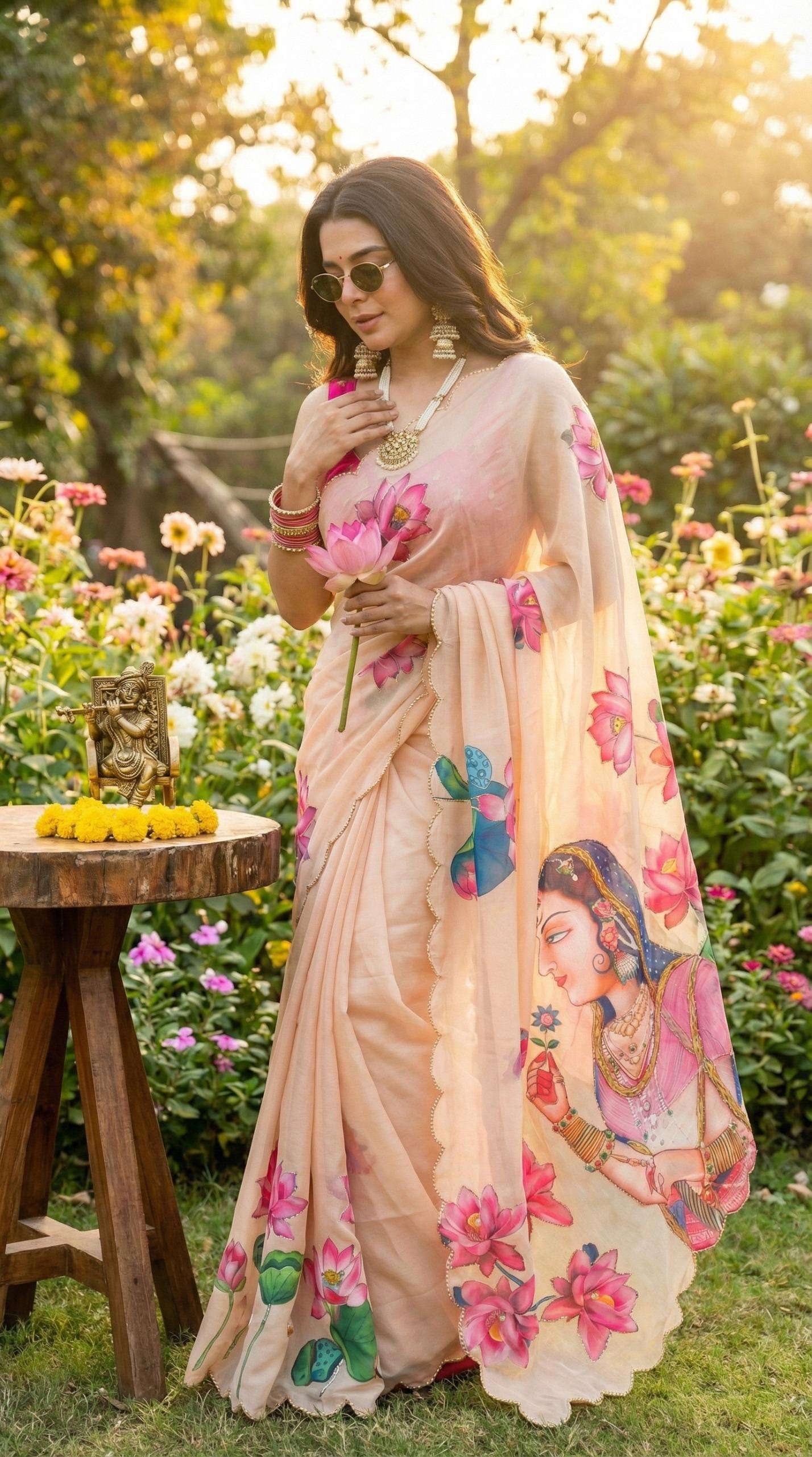  Soft and pure Georgette fancy fabric with beautiful digital...