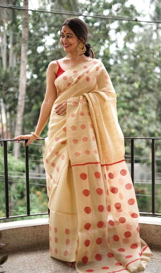 SOFT AND PURE LICHI FABRIC WITH UNVEIL AND ADORN ICONIC SARE...
