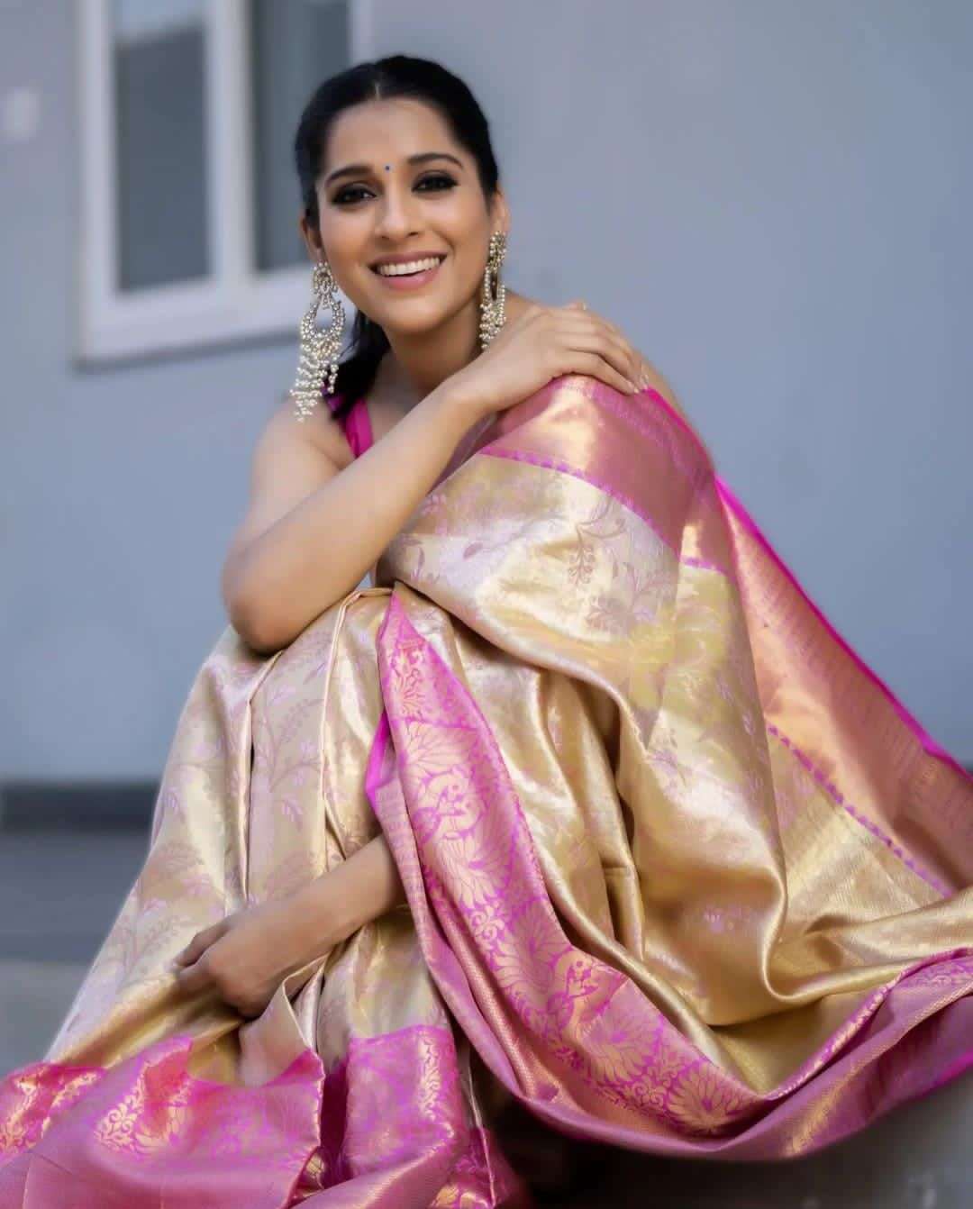 SOFT AND PURE SILK SUPER PINK COLOR FABRIC PARTY WEAR SAREE ...