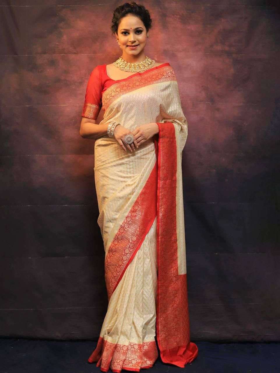SOFT LICHI AND SHINY SILK FABRIC WITH UNVEIL AND ADORN ICONI...