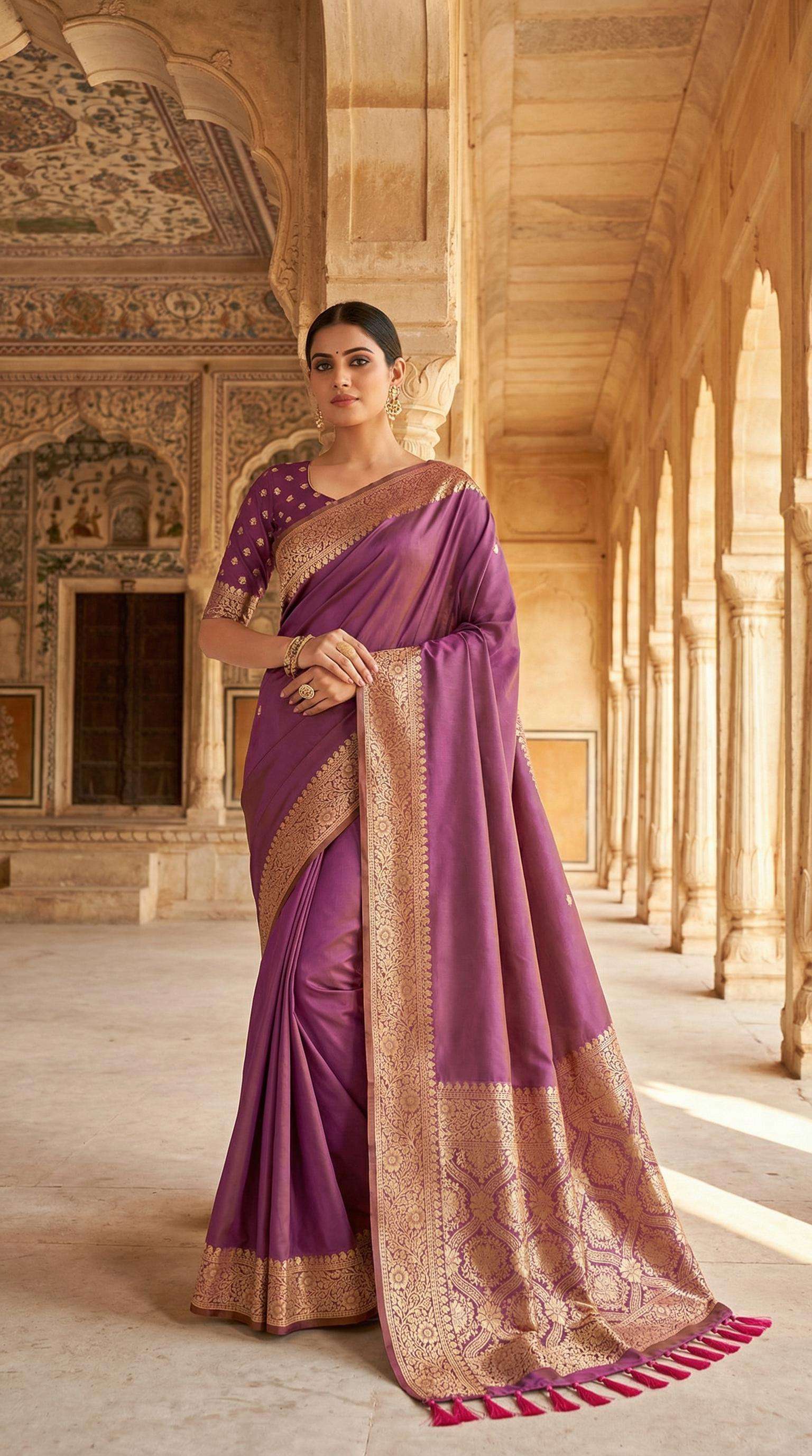 Soft Premium Gala Silk beautiful fabric with plain body part...