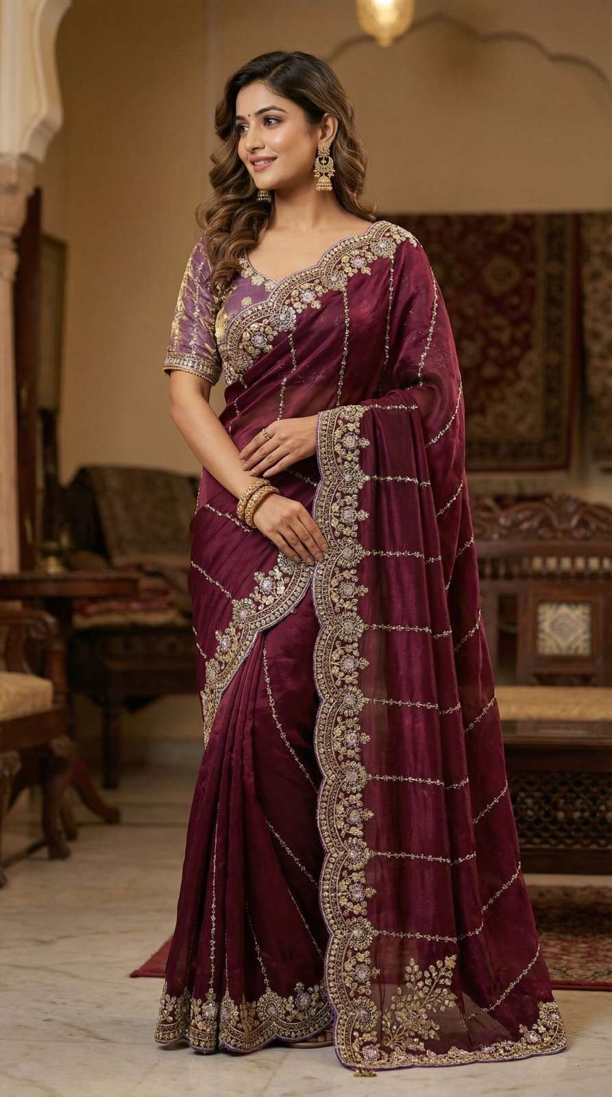  SOPHISTCATED MENKA FANCY AND SOFT SATIN FABRIC SAREE RESELL...