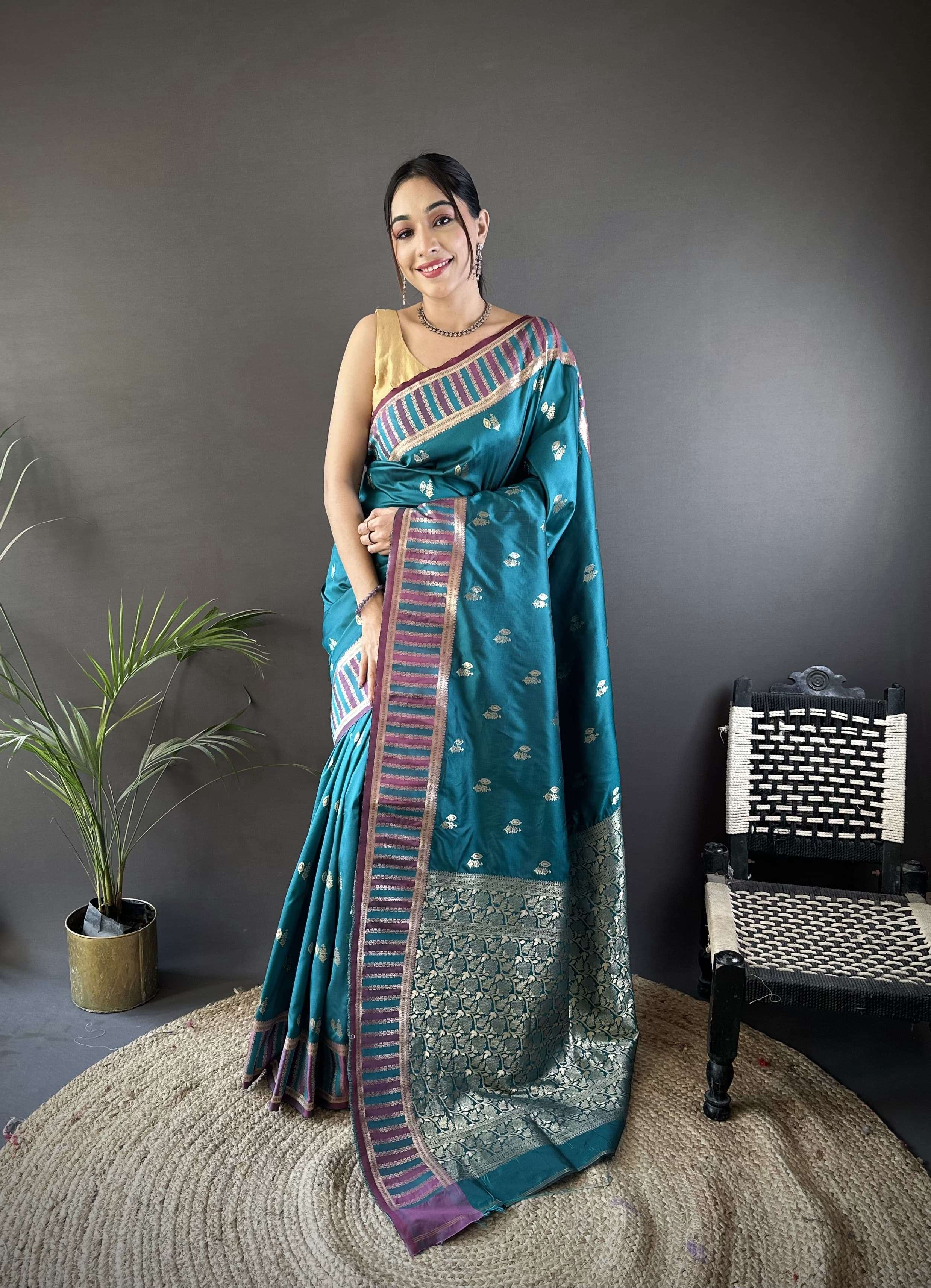 Special Wardrobe Vrunda Banarasi style Lichi Silk Beautiful ...