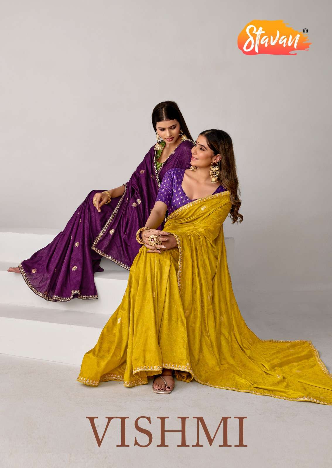 STAVAN VISHMI DYBLE AND EXQUISITE VISCOSE FABRIC JEQARD EMBR...