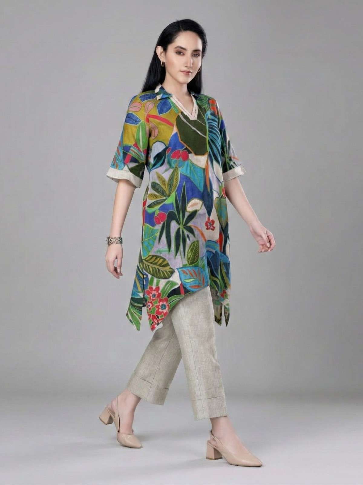 SUMMER VIBE CLASSIC MULTI PRINT KURTI PANT AT WHOLESALER SUR...