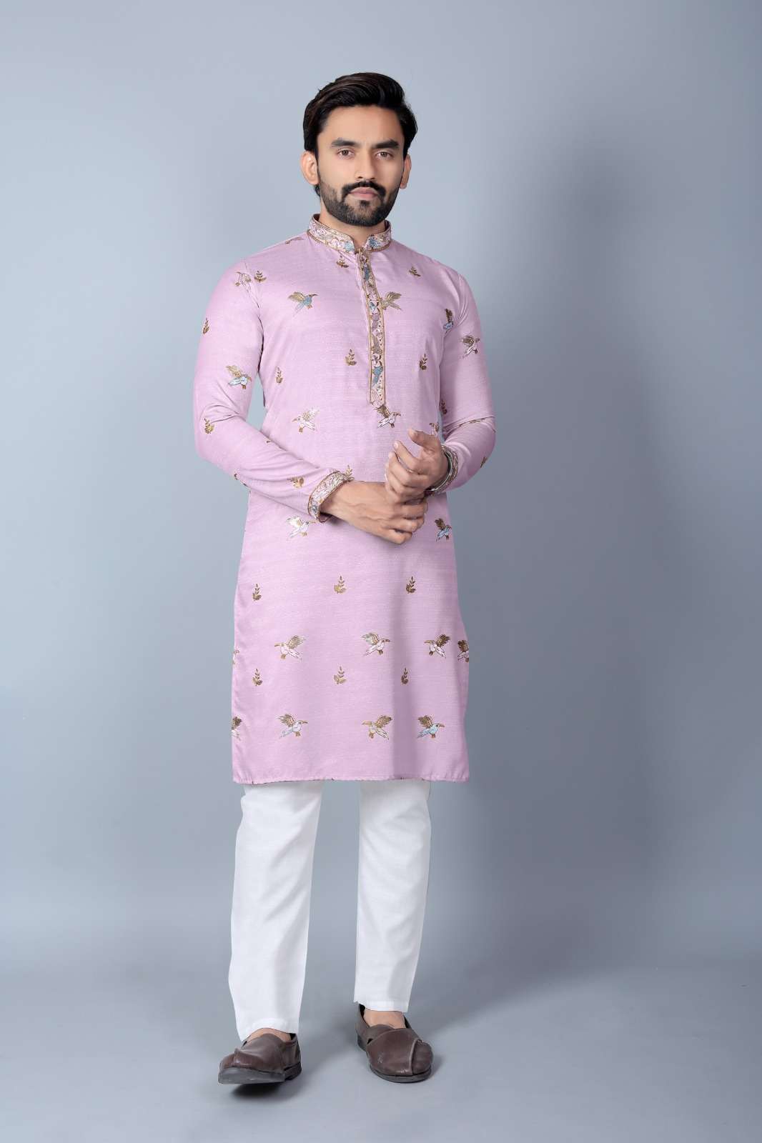 SUPAR STAR KHADI SILK KURTA AND COTTON PAJAMA MENS WEAR INDI...