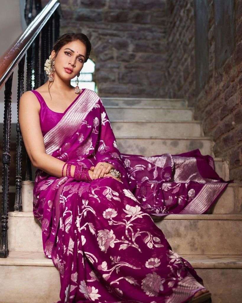 SUPER SOFT LICHI SILK FABRIC VIBRANT HANDMADE ICONIC PURPLE ...