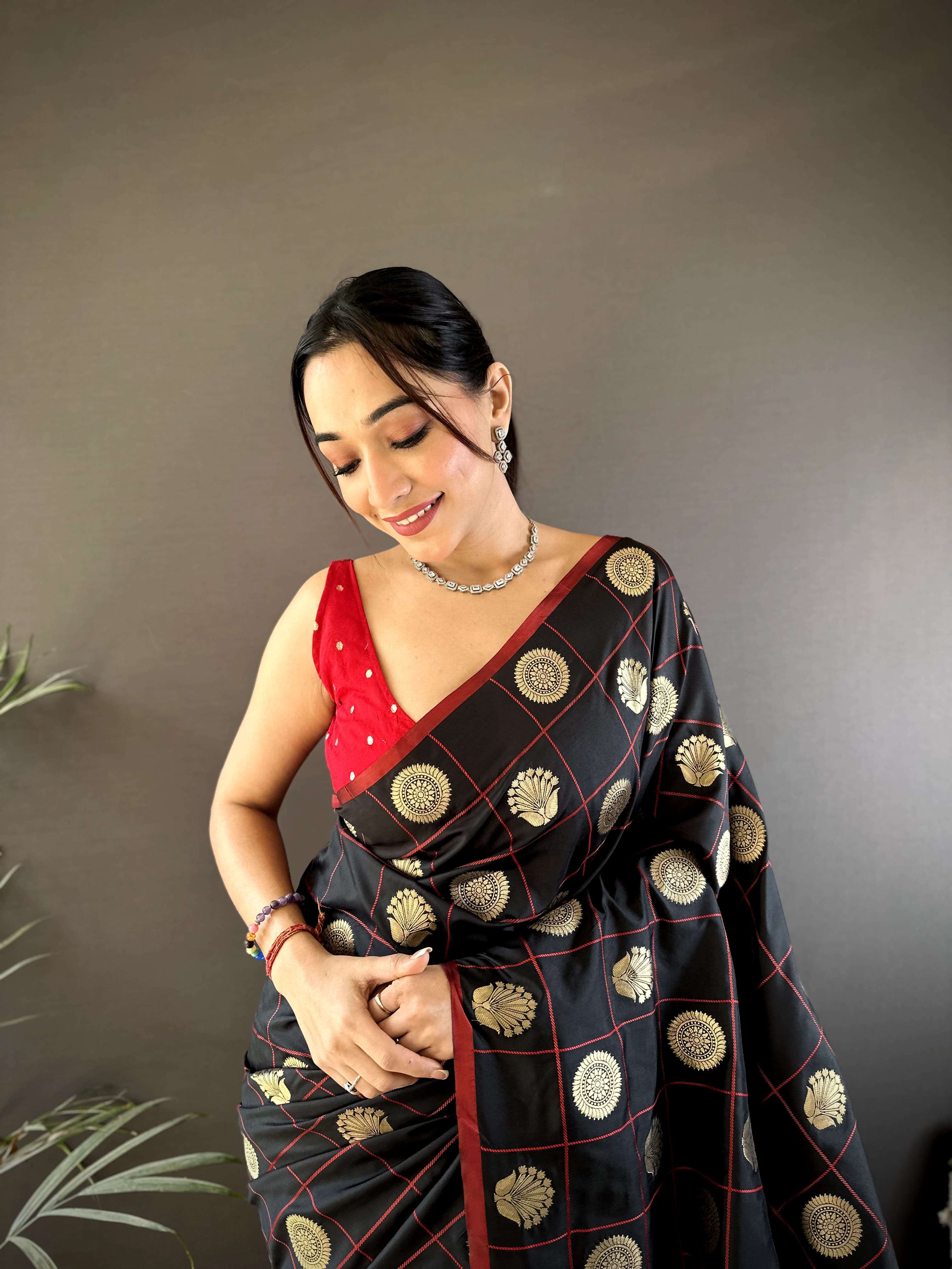 SUPERHIT MONIKA SOFT SILK WITH GOLD ZARI WEAVING WORK WITH R...