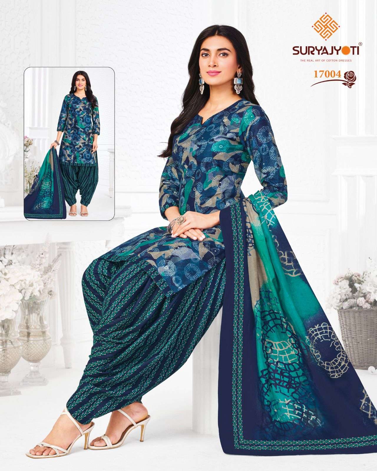 SURYAJYOTI TRENDY PATIYALA VOL 17 COTTON PRINTED SUIT LOW RA...