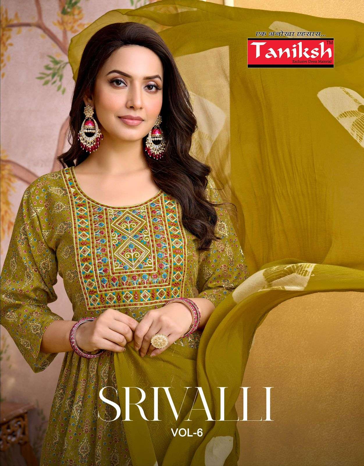 TANIKSH SRIVALLI VOL 6 CAPSULE FOIL PRINT WITH EMBROIDERY WO...