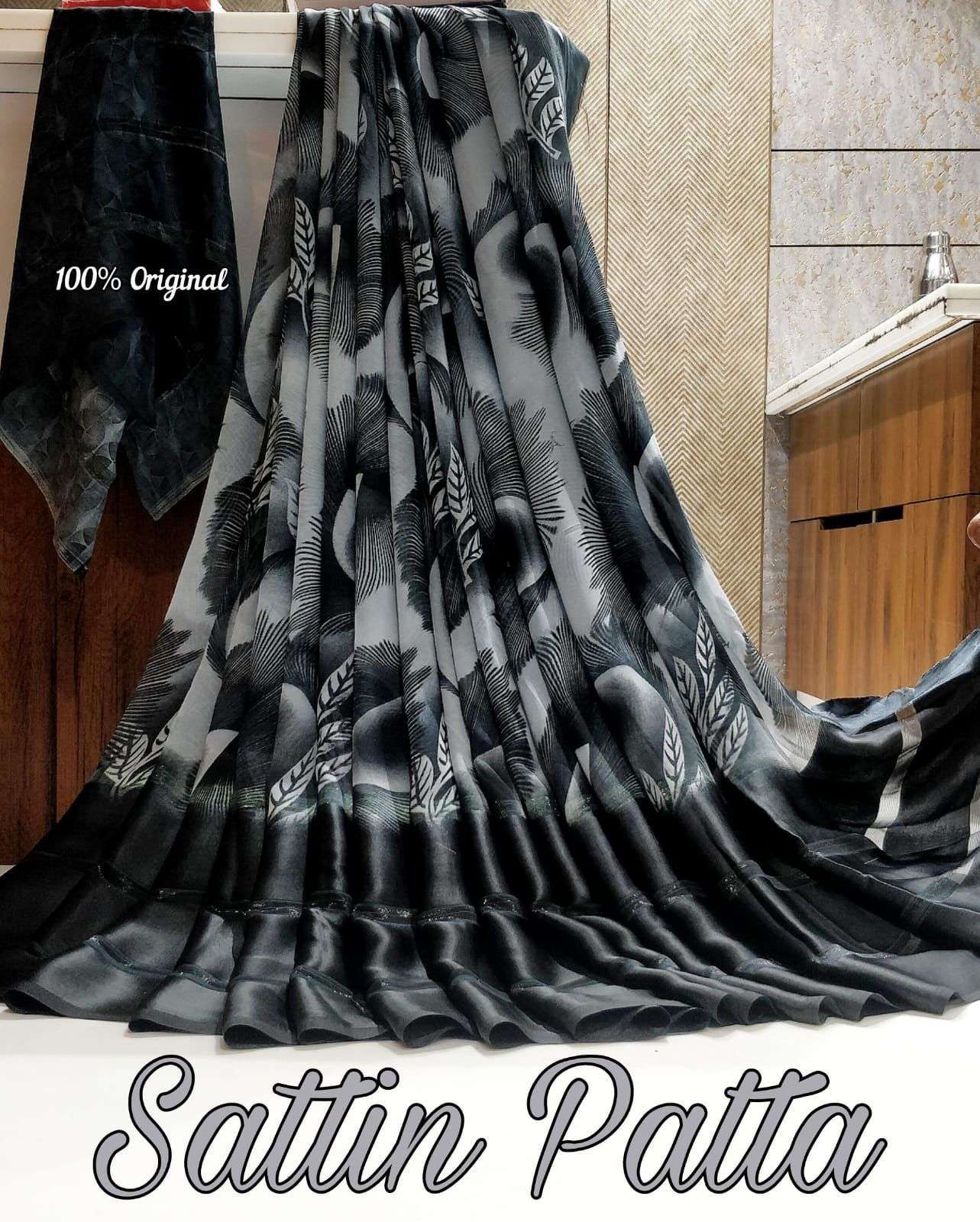 Tapi Weightless Sattin patta fabric with floral digital prin...