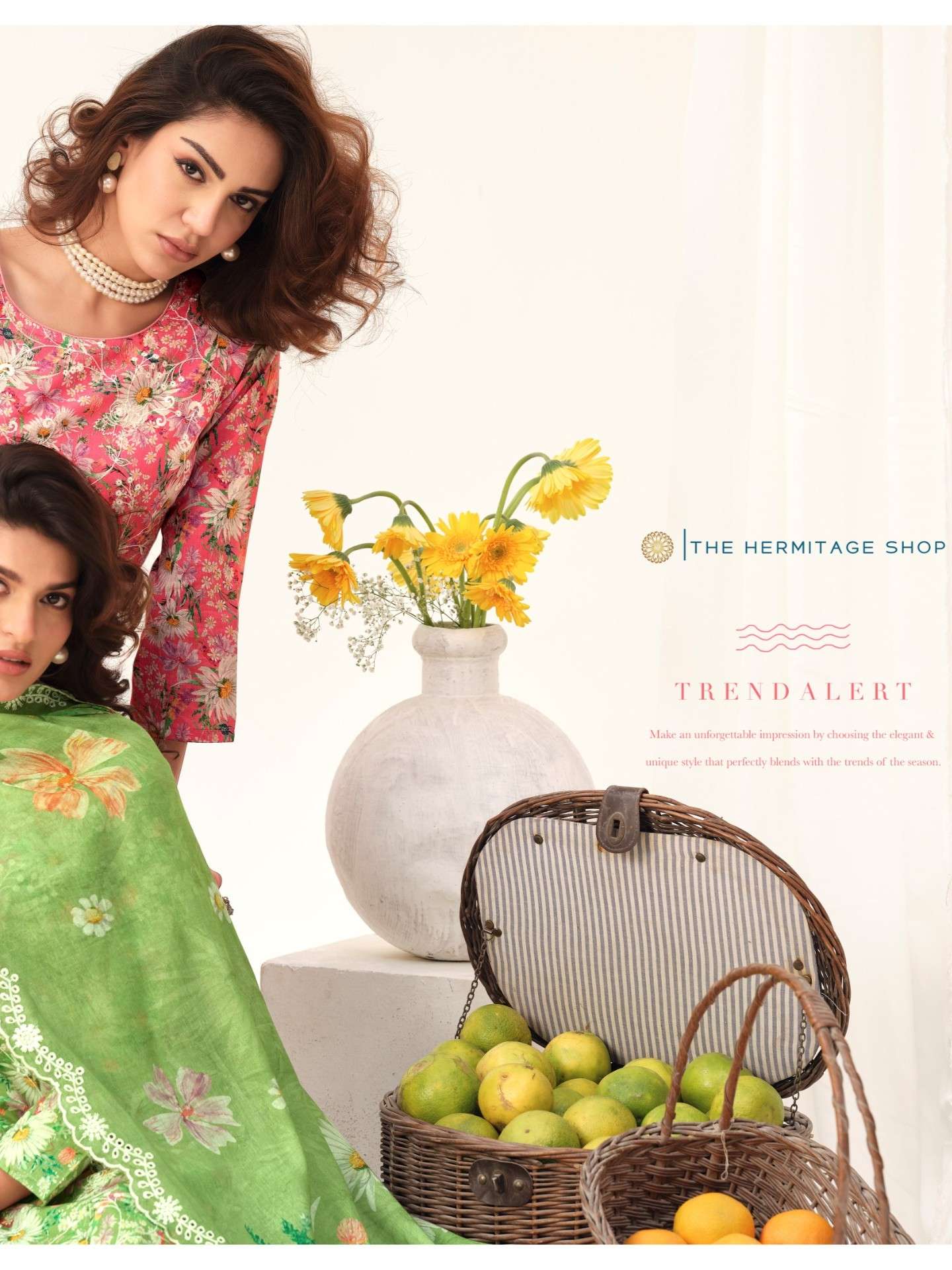 THE HERMITAGE SHOP BAREEZE COTTON LAWN WITH CHIKANKARI SCHIF...