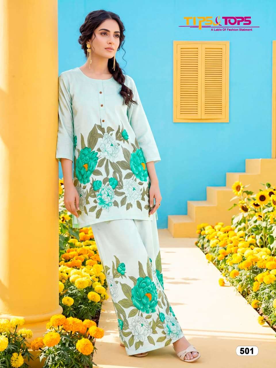 TIPS & TOPS SUMMER BEAUTY VOL 5 RAYON PRINT CO ORD SET COLLE...