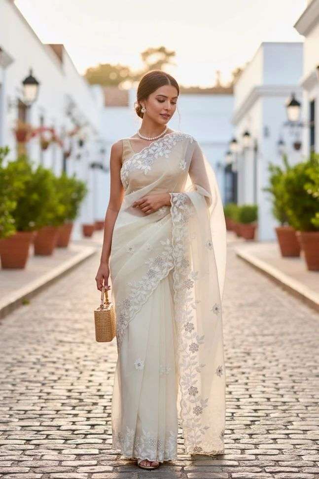 Turn heads with timeless elegance soft and Pure Organza beau...