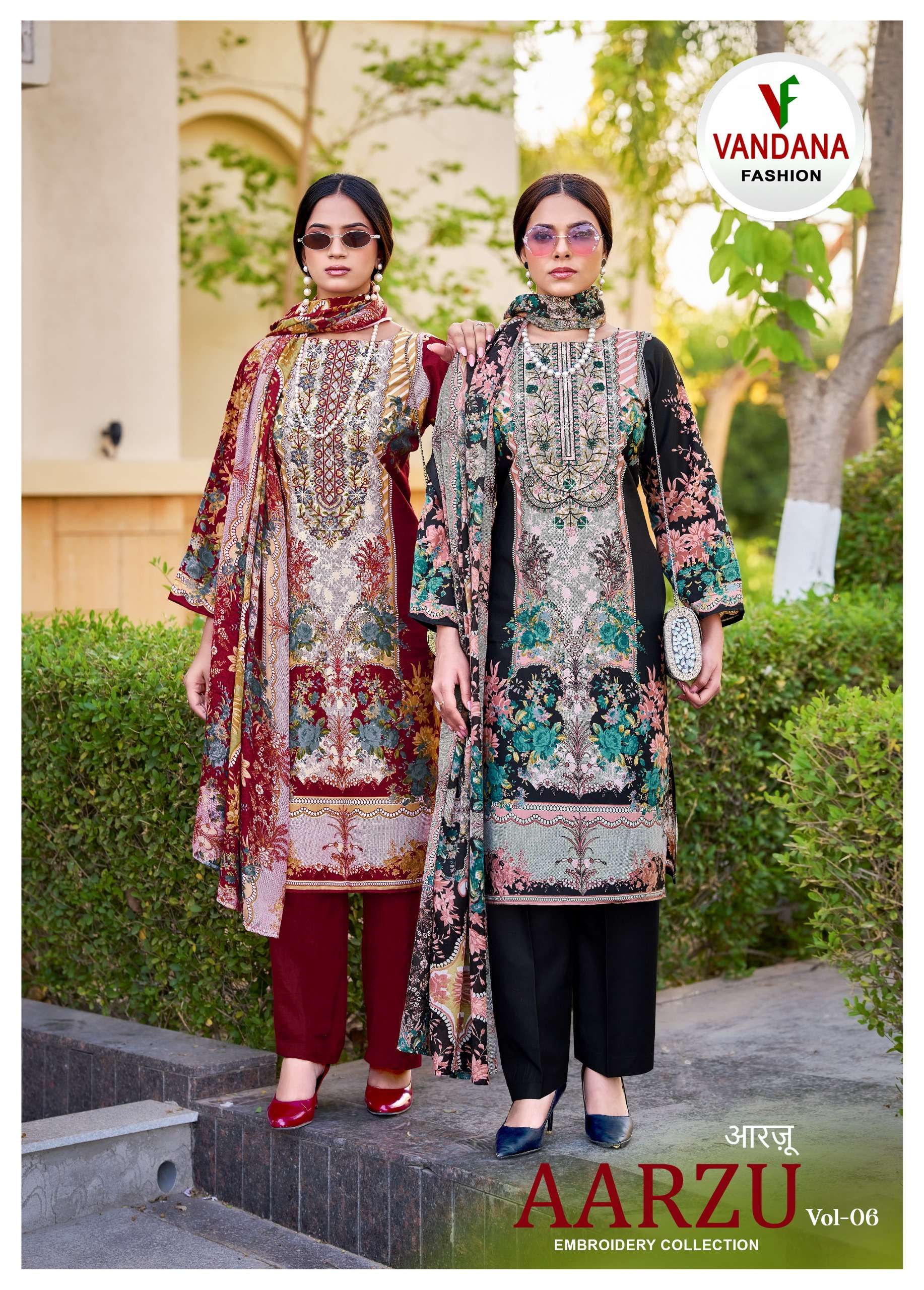 VANDANA FASHION AARZU VOL 6 SOFT COTTON WITH WORK SALWAR SUI...