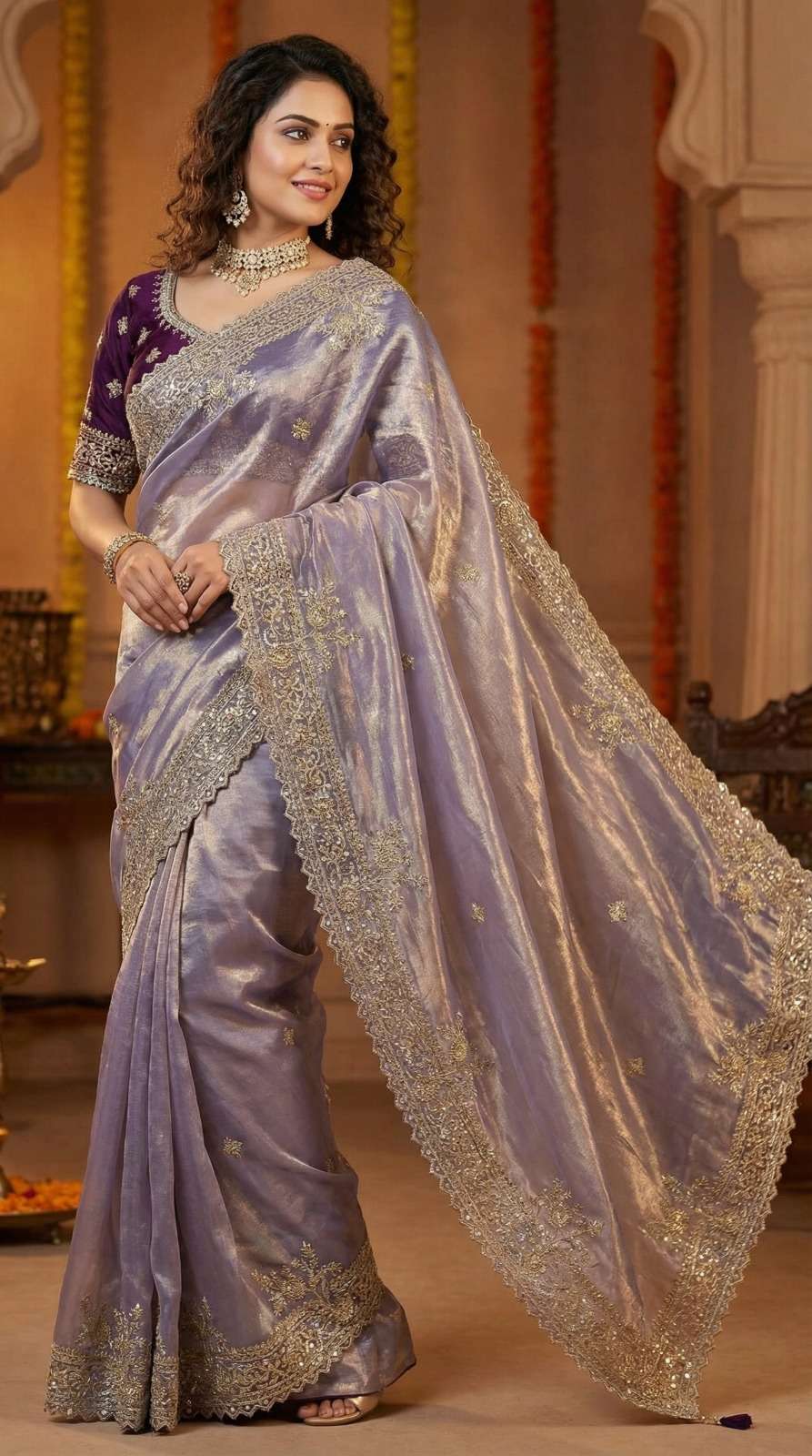 Vasudha Very soft & elegant rich look fancy satin super fabr...