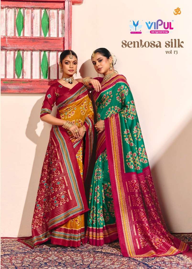 VIPUL SAREE SENTOSA SILK VOL 13 FABRIC DESIGNER SAREE COLLEC...
