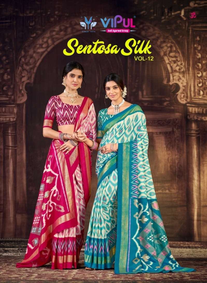 VIPUL SAREE SENTOSA SILK VOL 12 BRANDED QUALITY SILK SAREE C...