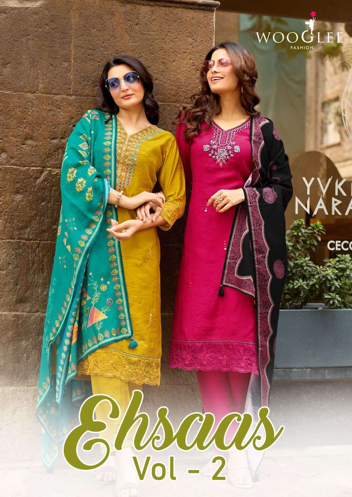 WOOGLEE EHSAAS VOL 2 WEAVING THREAD WORK SALWAR SUIT FESTIVA...