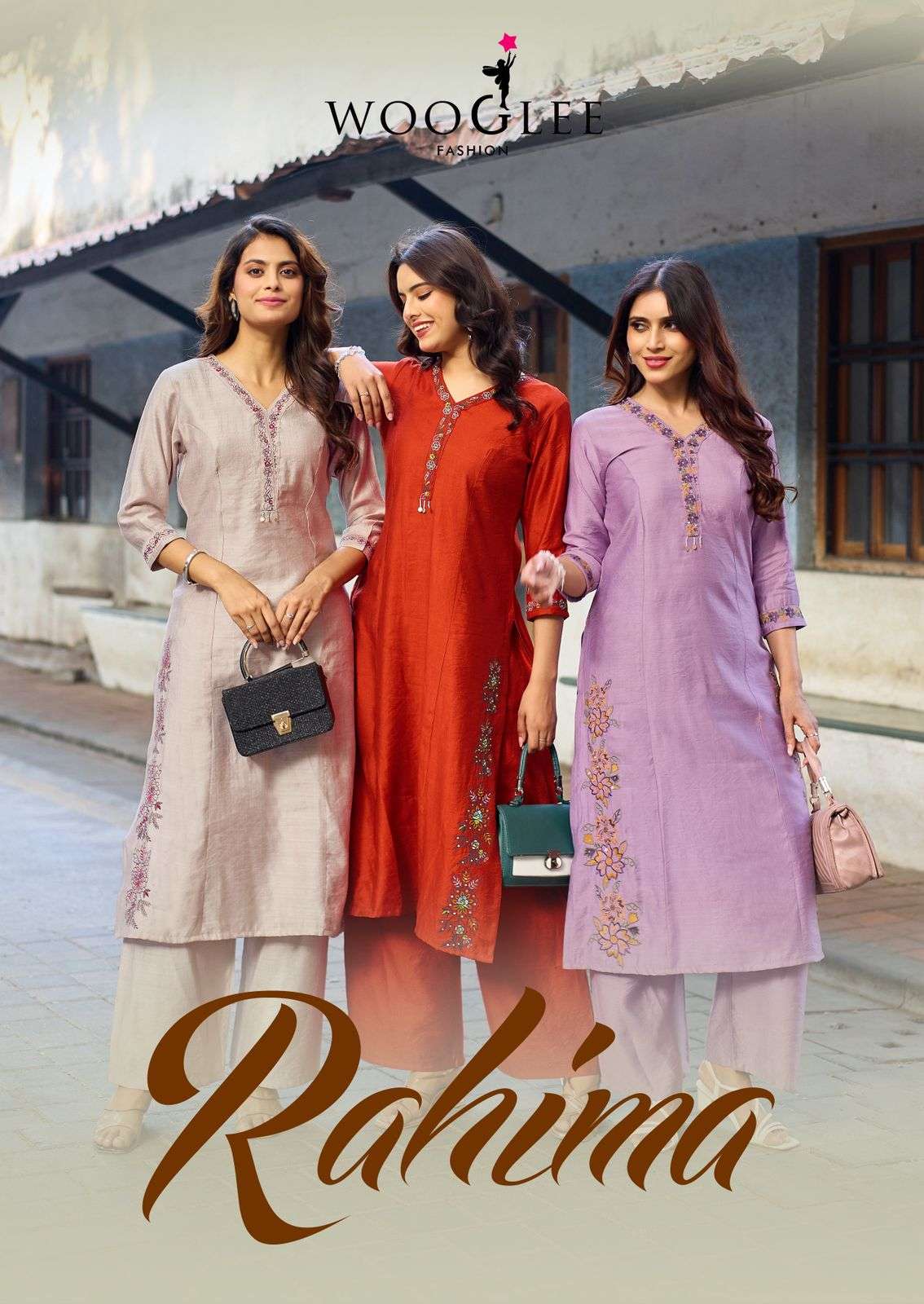 WOOGLEE RAHIMA VISCOSE THREAD WORK KURTI AND PALZZO SUIT LIK...