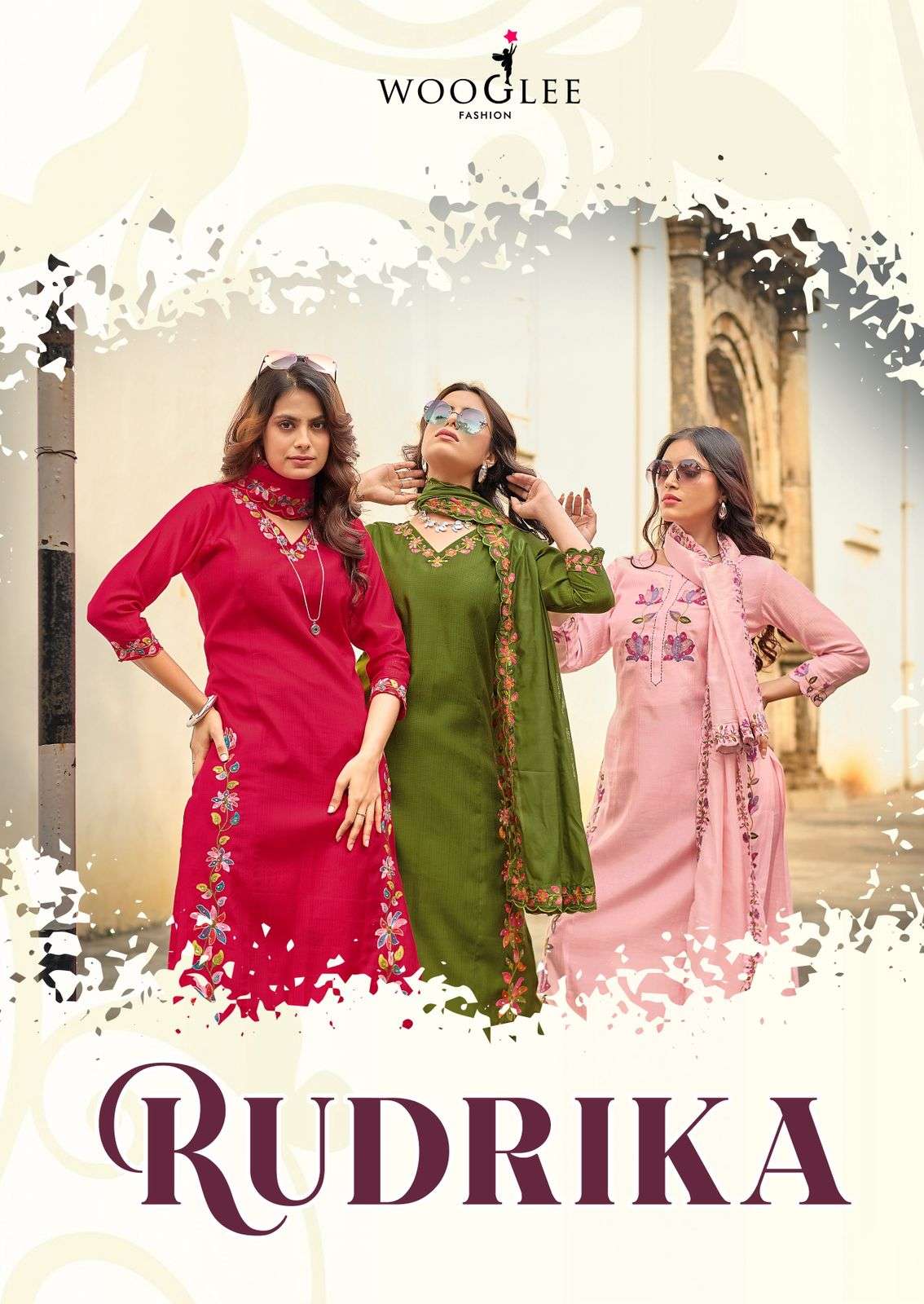 WOOGLEE RUDRIKA VISCOSE THREAD WORK STITCHED SALWAR SUIT WHO...