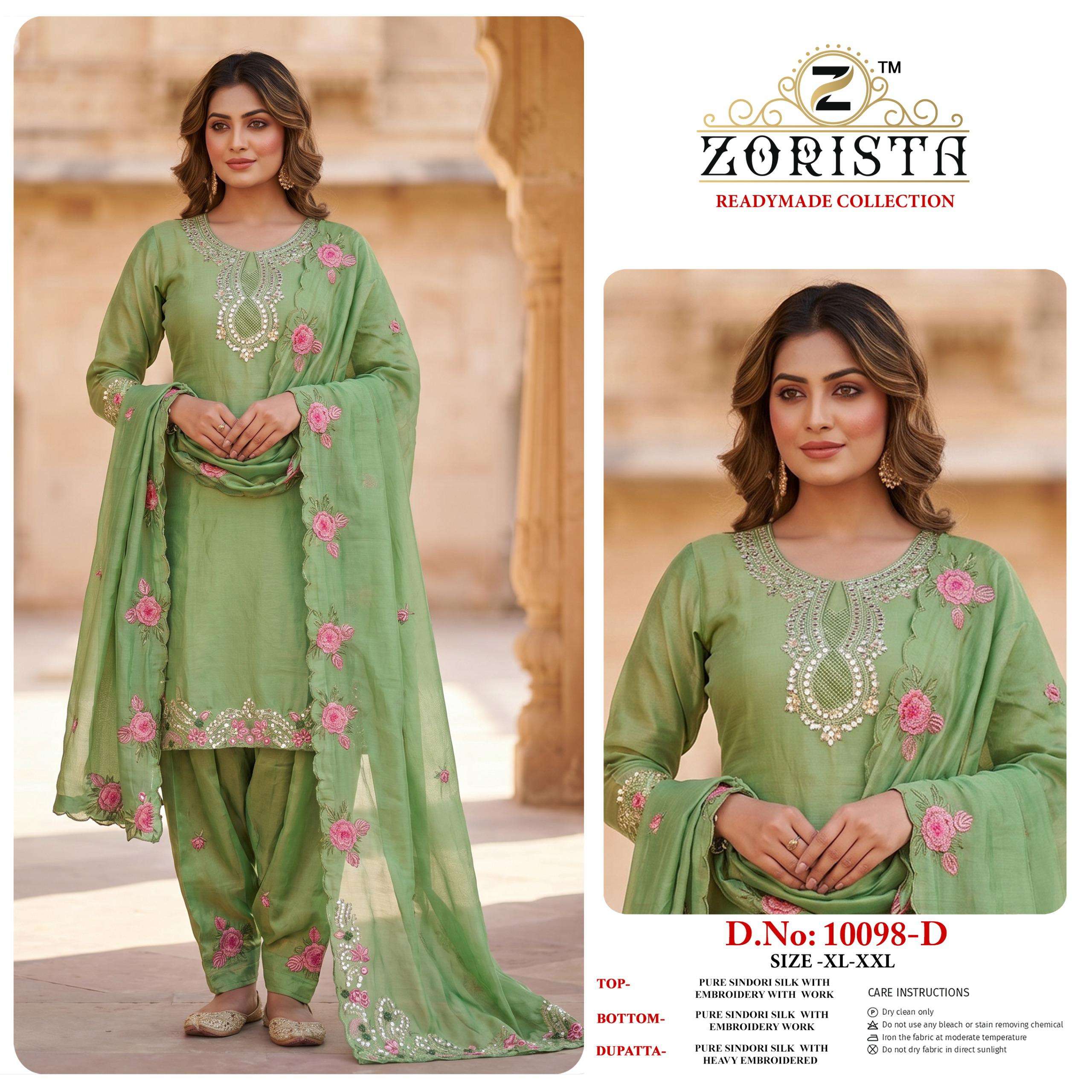 ZORISTA REDAYMADE COLLETION 10098 MOJITO SILK WITH HEAVY WOR...