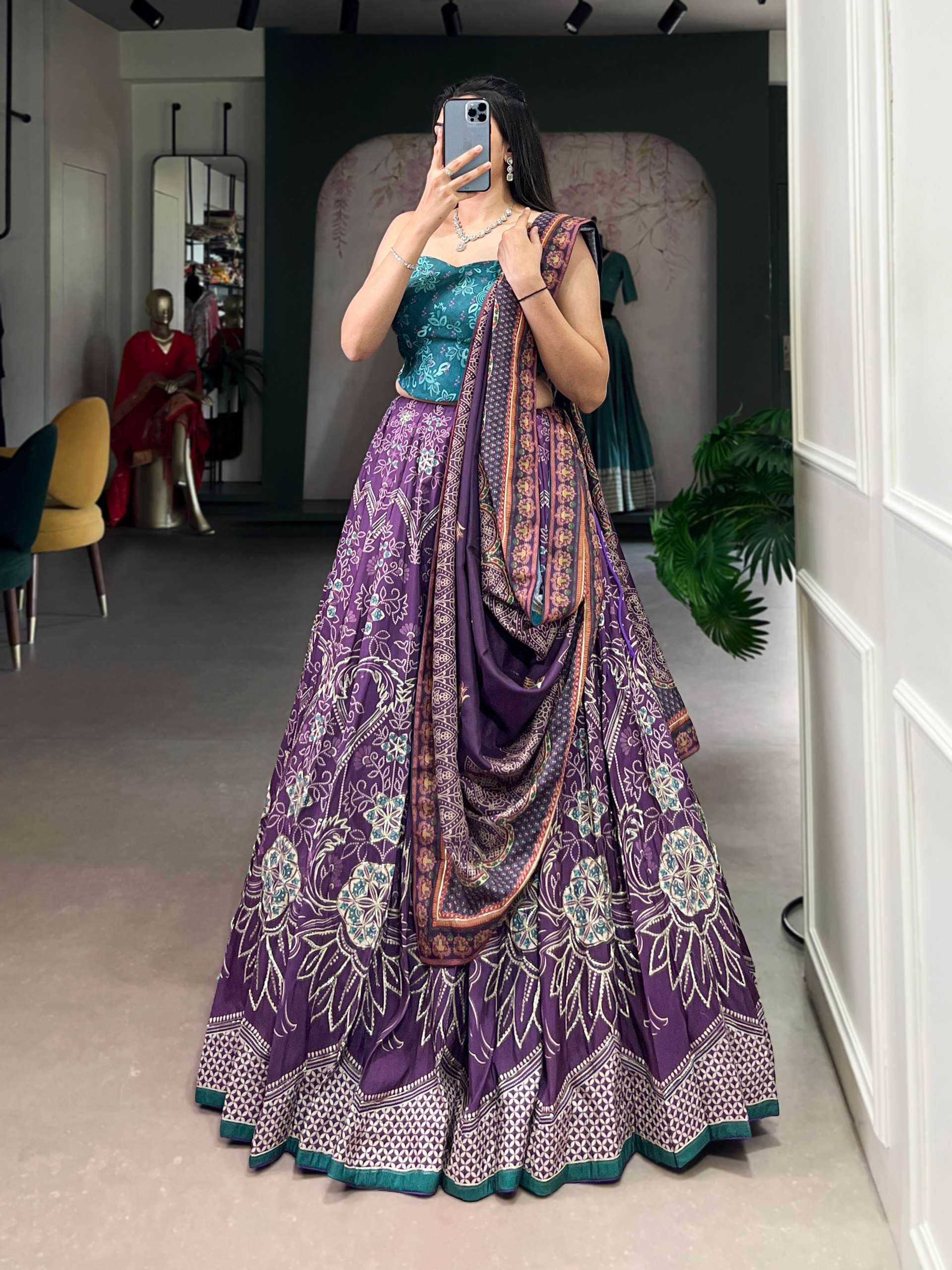 Zyana A beautifully printed for a graceful festive statement...
