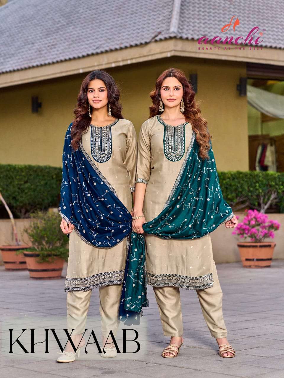 AANCHI KHWAAB MARRIGE CLOTHING SALWAR SUIT EMBROIDERY WORK D...