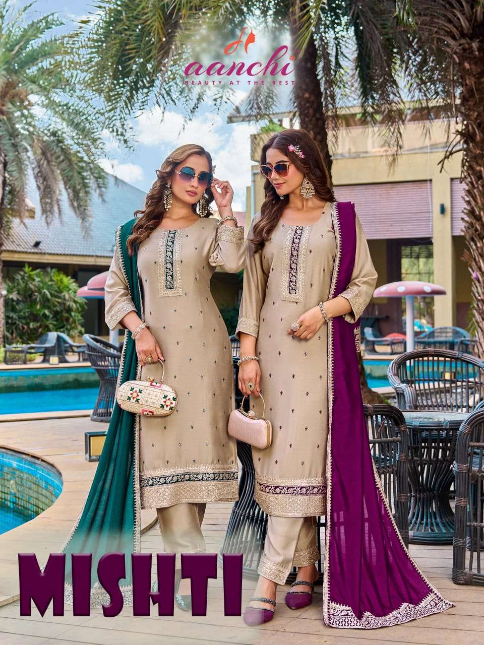 AANCHI MISHTI VICHITRA SILK DESIGNER STITCHED SALWAR KAMEEZ ...