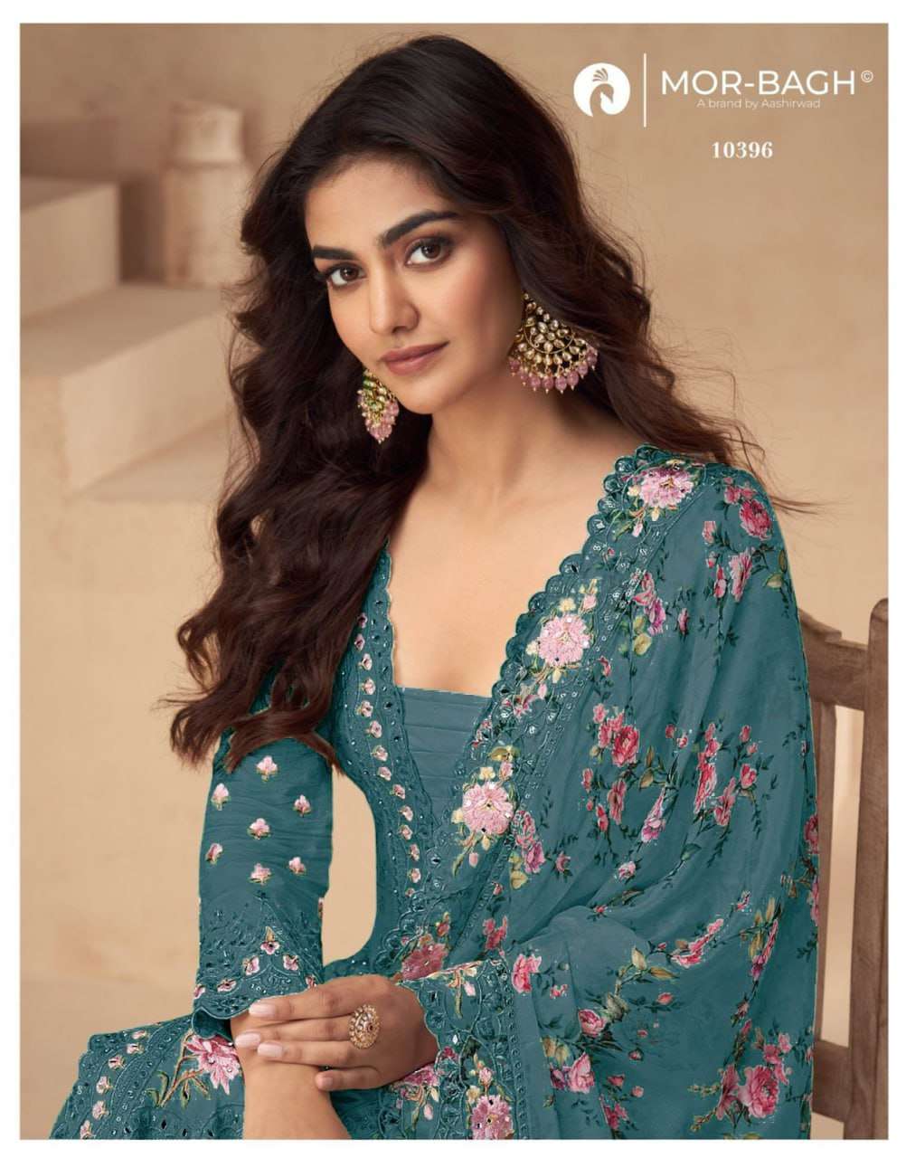 AASHIRWAD AARANA COLOUR PLUS 10394 TO 10398 CHINON SILK HEAV...