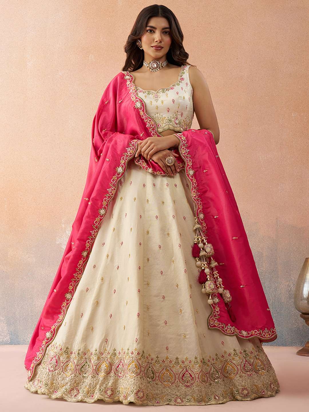  ADORN CRAFT 6313 RAMA PINK CREAM AND PINK HD COLOUR TEAL A...