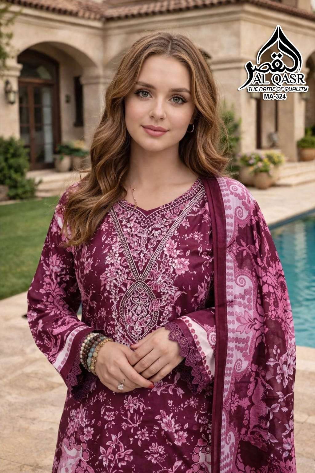 AL QASR 324 SUMMER SPECIAL REYON COTTON EMBROIDERY PAKISTANI...
