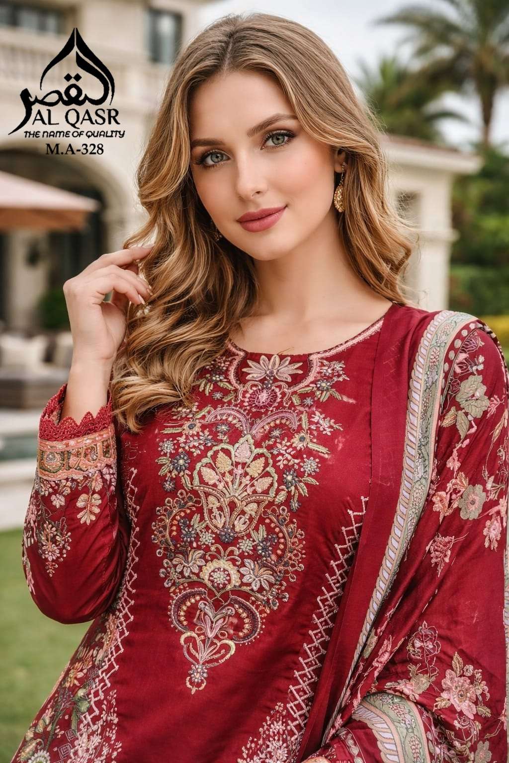 AL QASR MA 327 SUMMER SPECIAL REYON COTTON BEAUTIFUL WORK PA...