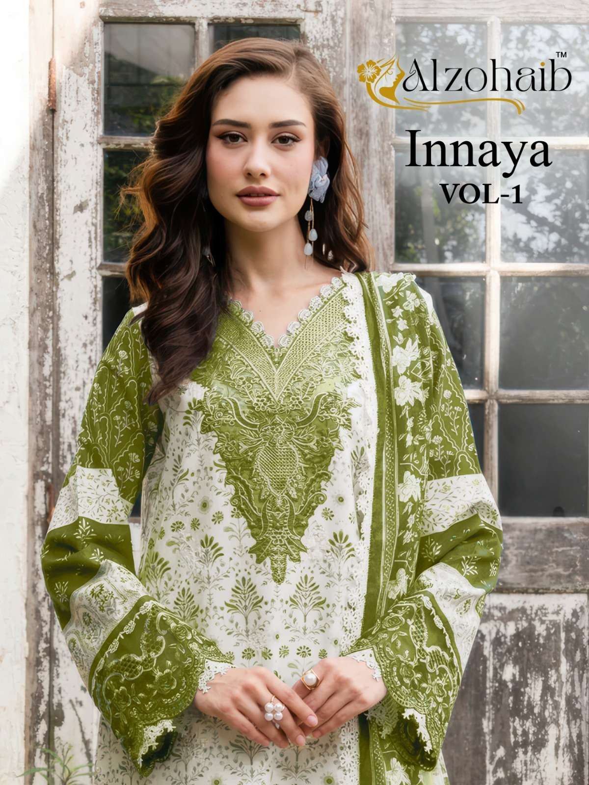 AL ZOHAIB INNAYA READYMADE KARACHI COTTON KURTI PANT WITH DU...