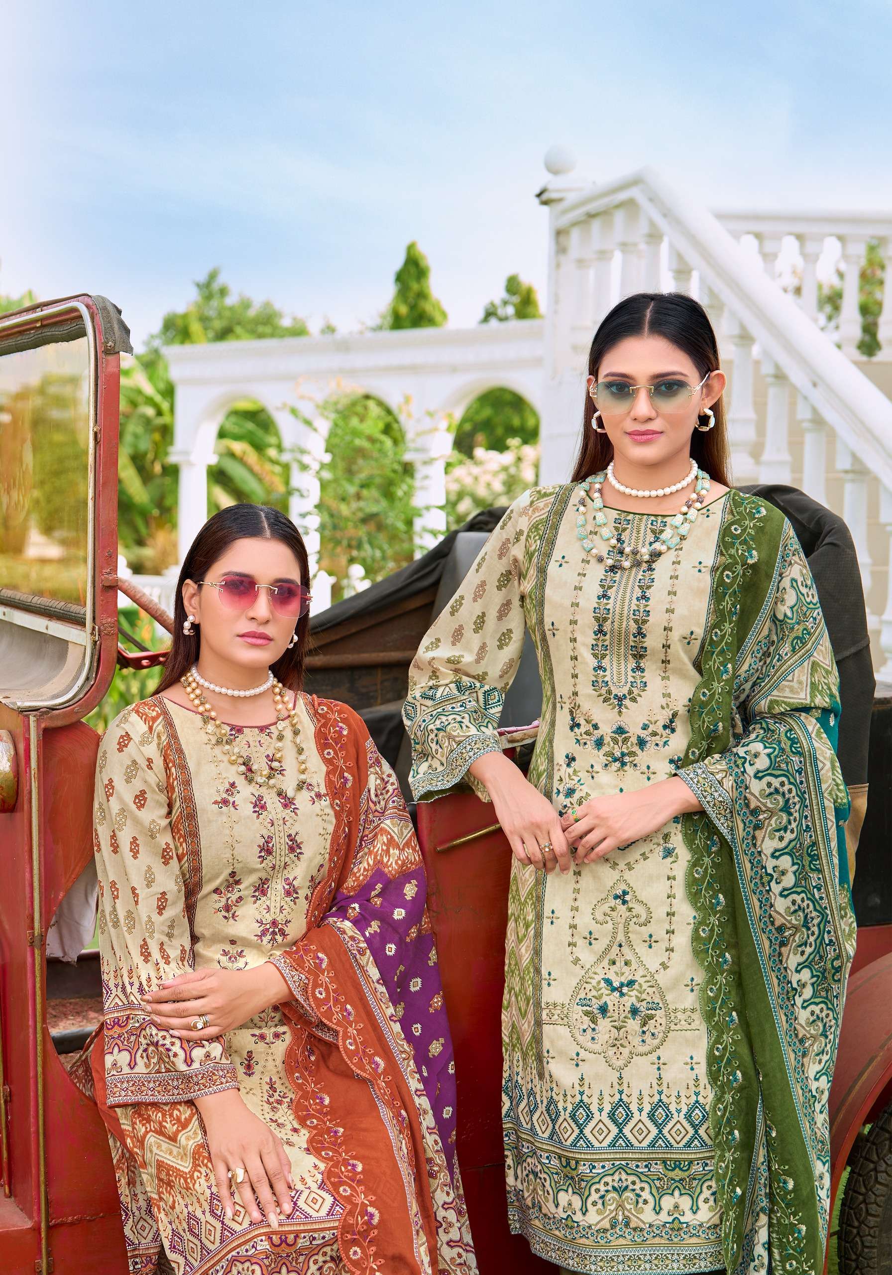ALOK SUIT BIN SAEED VOL 15 CAMBRIC COTTON UNSTITCH SALWAR SU...