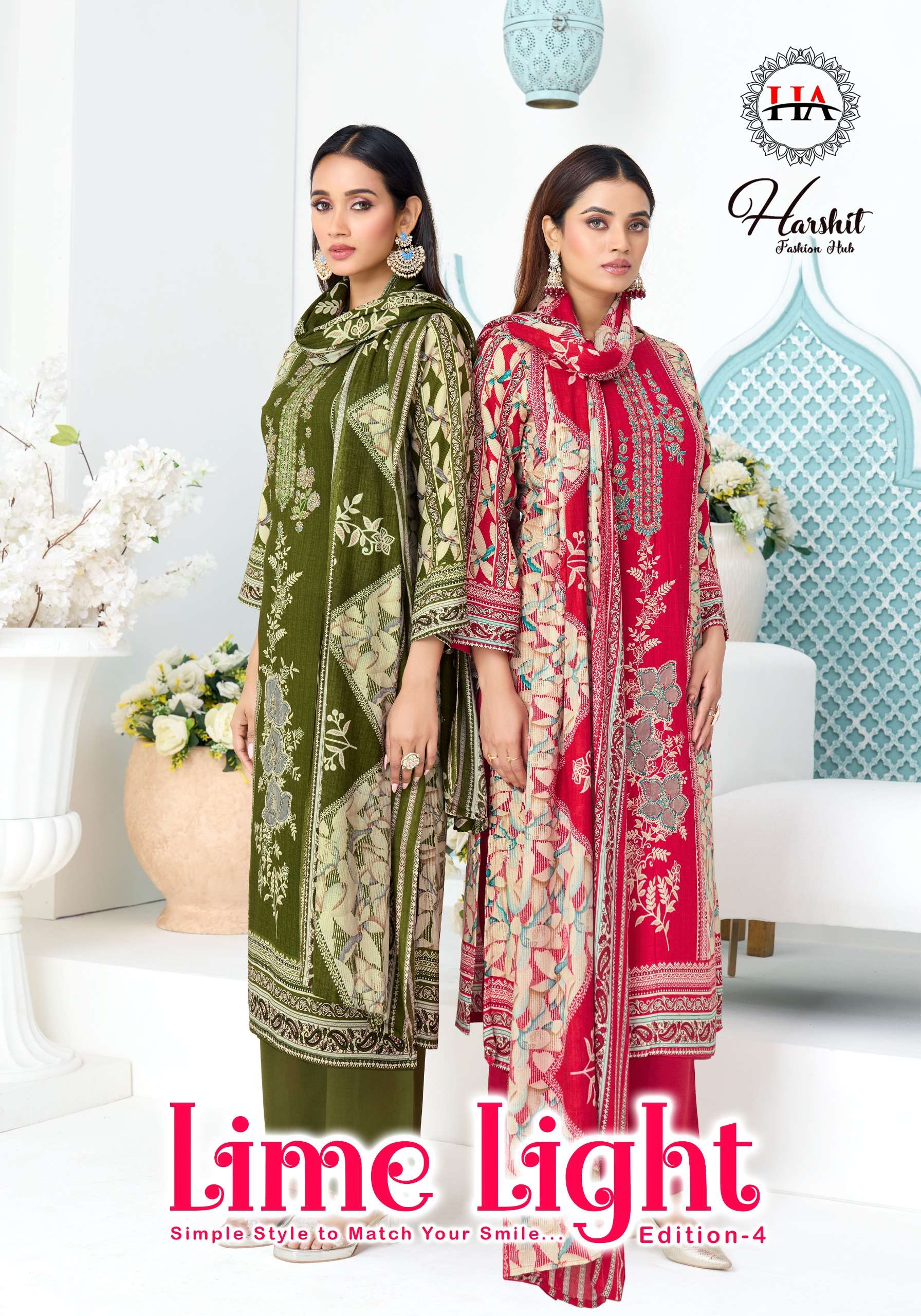 ALOK SUIT LIME LIGHT VOL 4 RAYON FABRIC FANCY EPLIC WORK SAL...