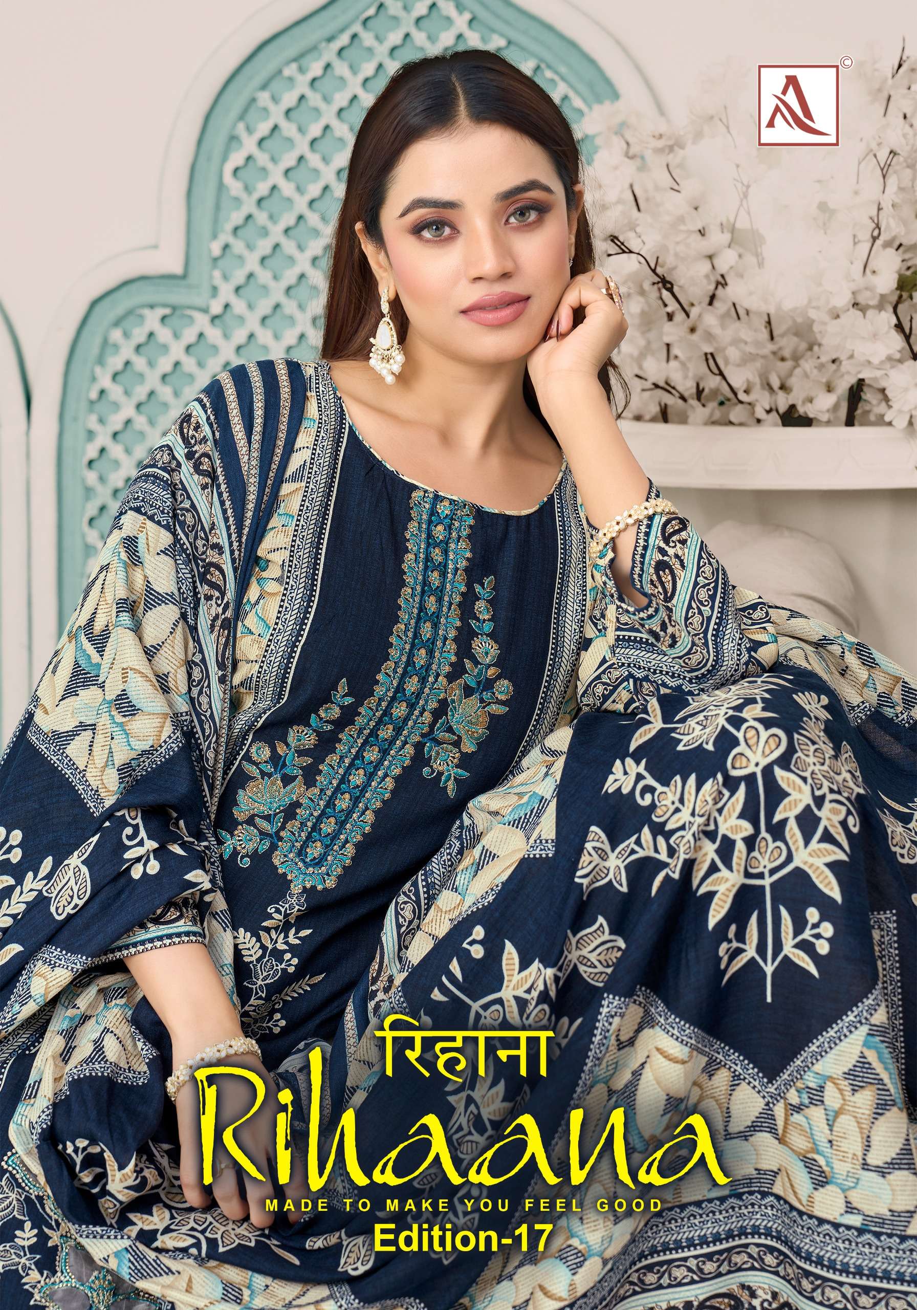 ALOK SUIT RIHAANA VOL 17 CAMBRIC COTTON PAKISTANI PRINT SALW...
